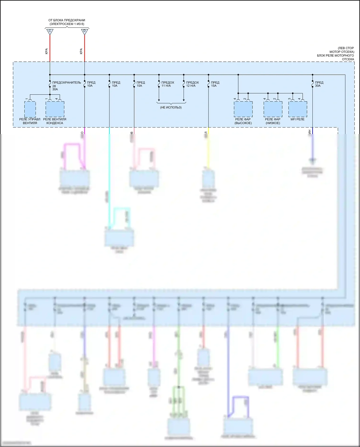 RVR Mitsubishi III рестайлинг 3 (2019-2024): Электросхема блока предохранителей реле (5 из 6) 