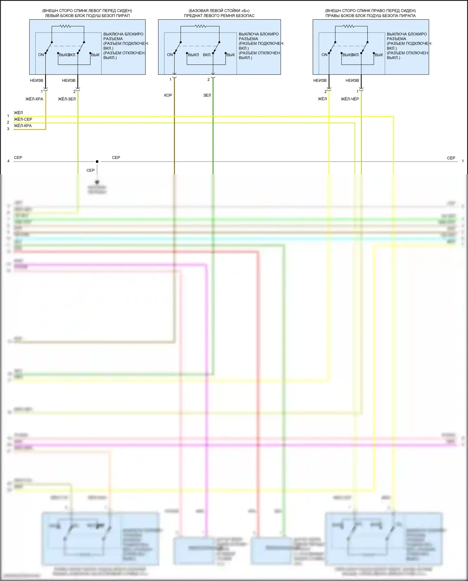 RVR Mitsubishi III рестайлинг 3 (2019-2024): Электросхема подушек безопасности (2 из 4) 