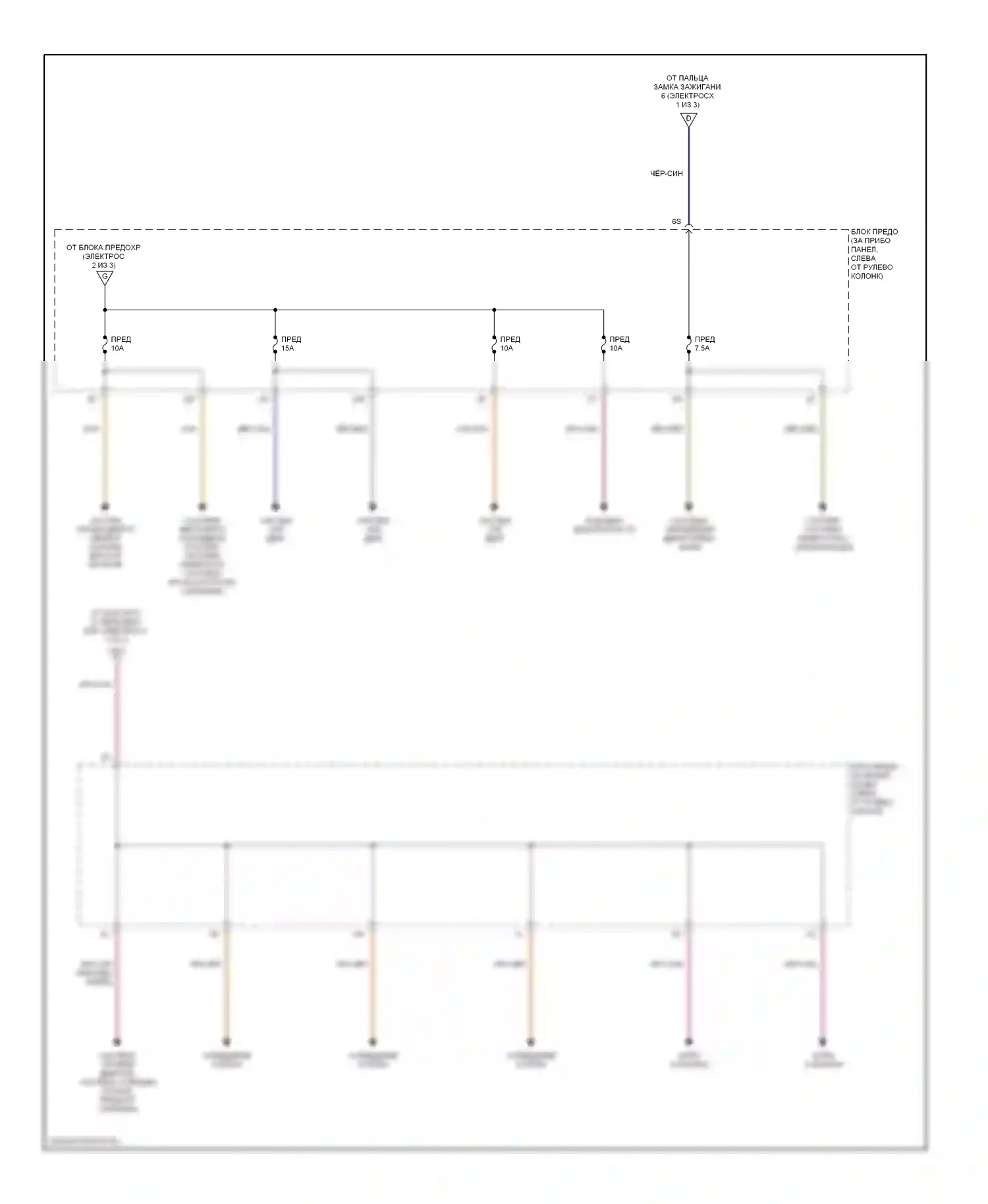 200SX Nissan S14 (1993-2000): Электросхема блока предохранителей реле (3 из 3) 