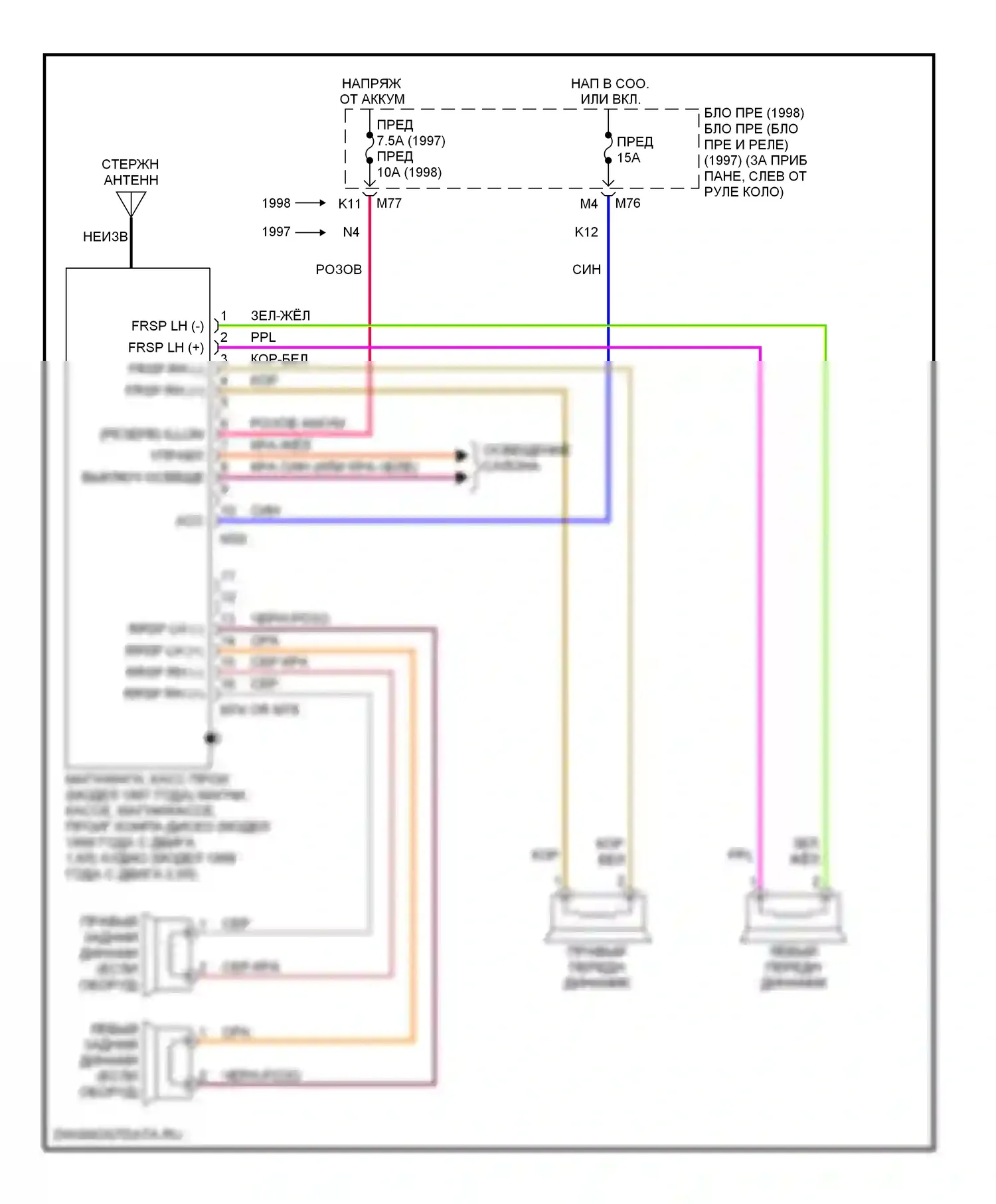 200SX Nissan S14 (1993-2000): Магнитола электросхем 
