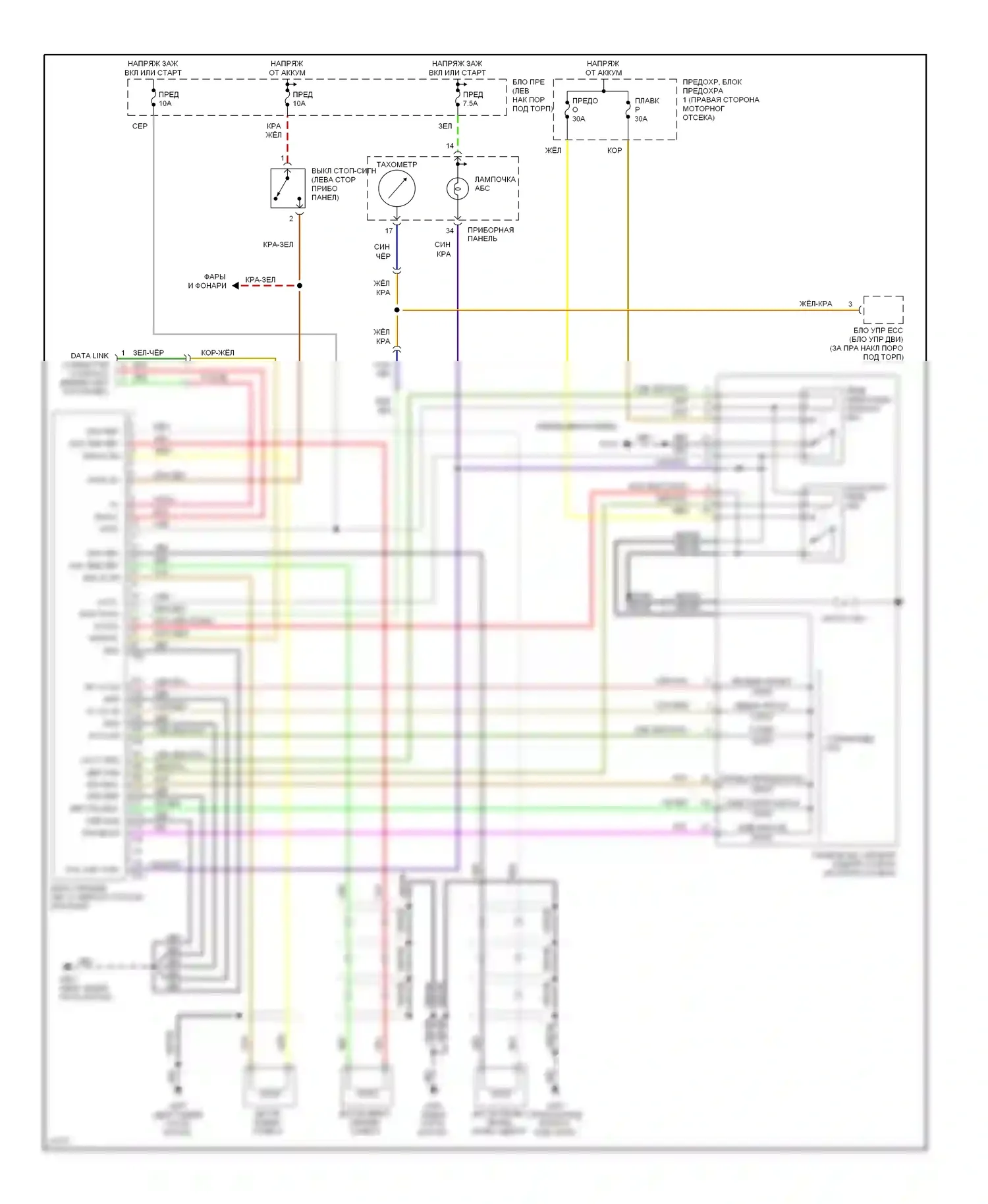 240SX Nissan S14 (1994-1999): Электросхемы антиблокировочной системы abs 