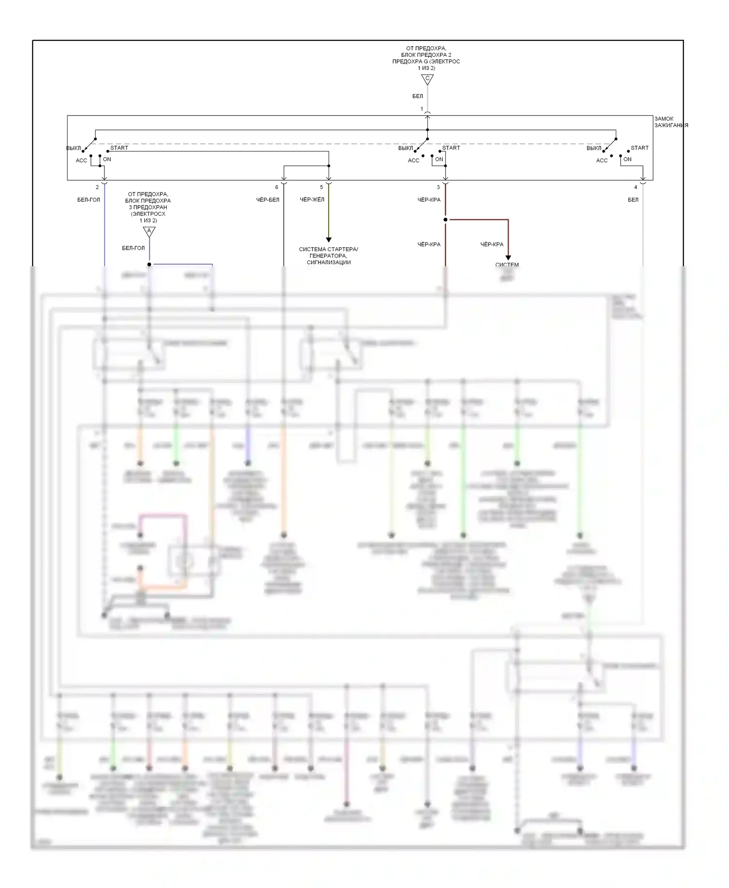 240SX Nissan S14 (1994-1999): Электросхема блока предохранителей реле (2 из 2) 
