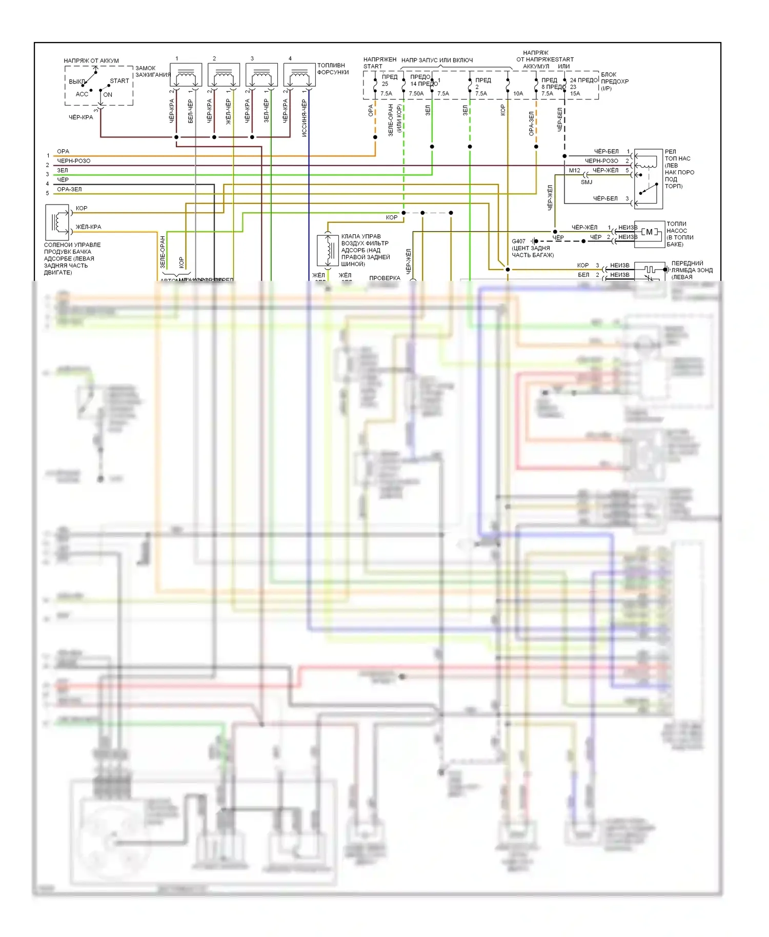 240SX Nissan S14 (1994-1999): Электросхема двигателя 2.4ls (2 из 2) 