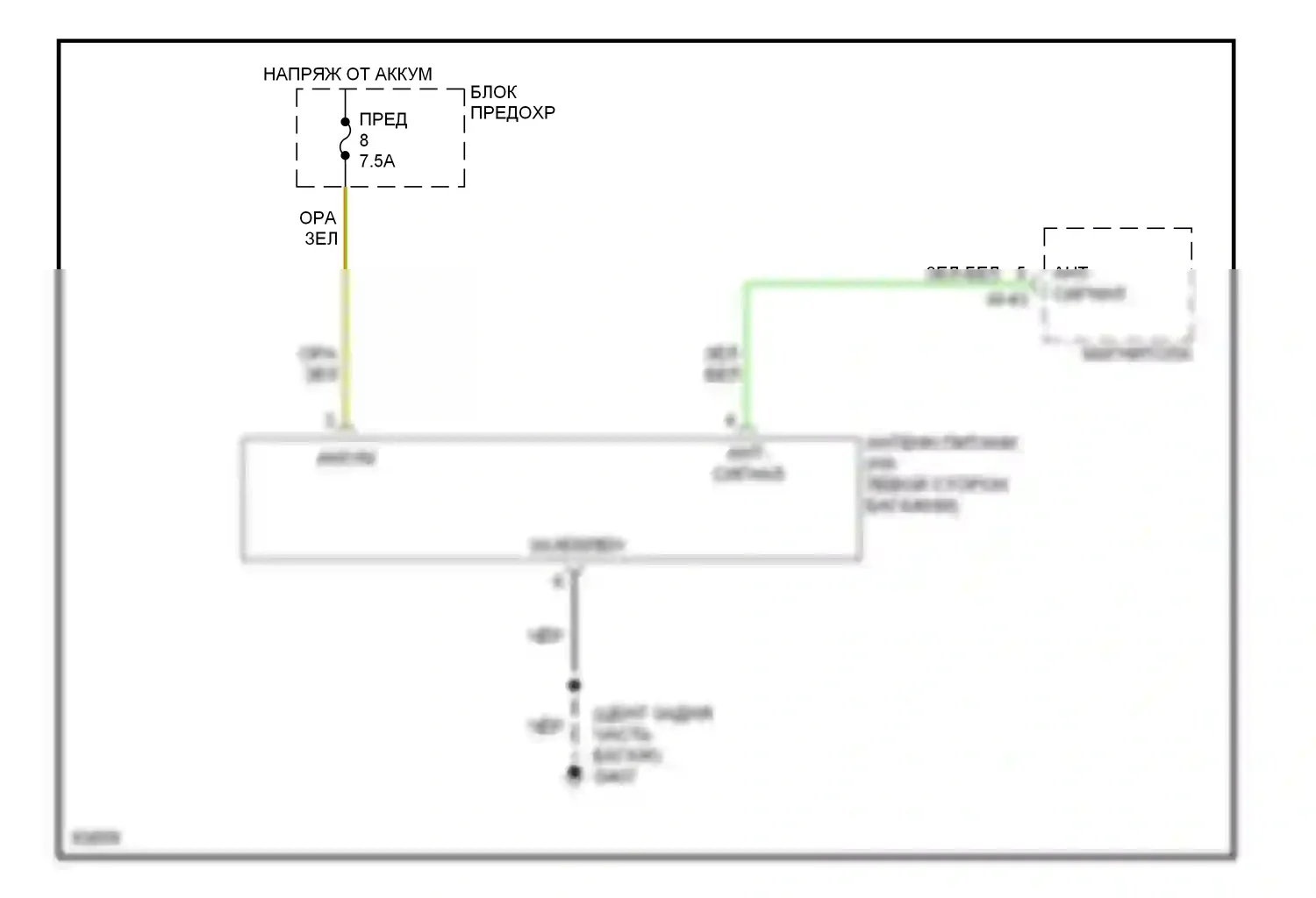 240SX Nissan S14 (1994-1999): Электросхема силовой антенны 