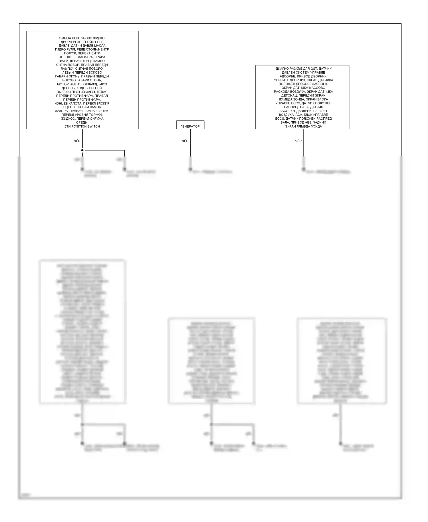 240SX Nissan S14 (1994-1999): Электросхема точек подключения масс 