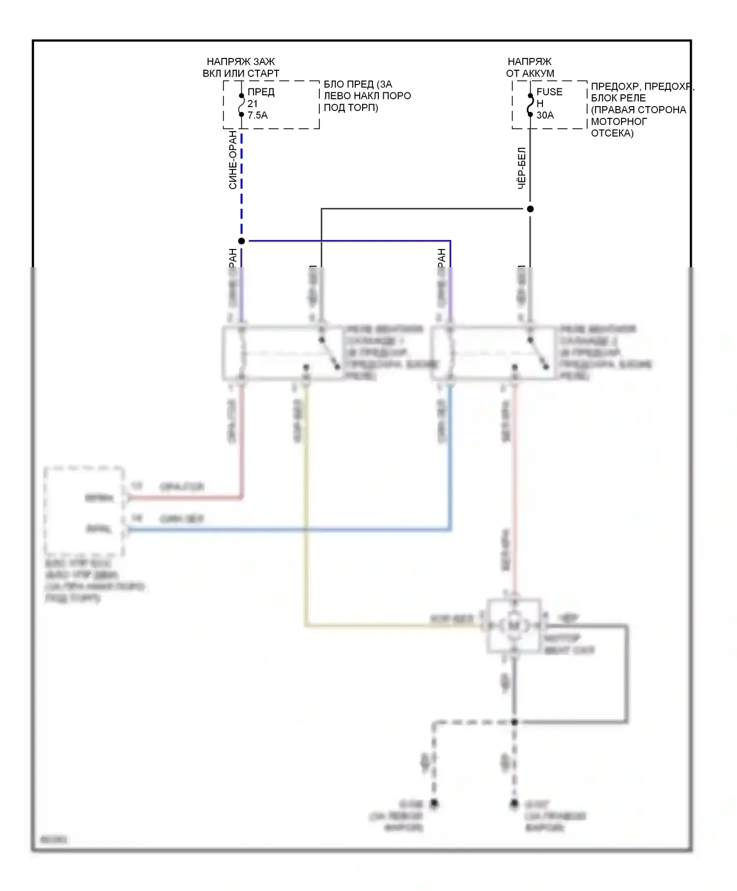 240SX Nissan S14 (1994-1999): Электросхема вентилятора охлаждения 