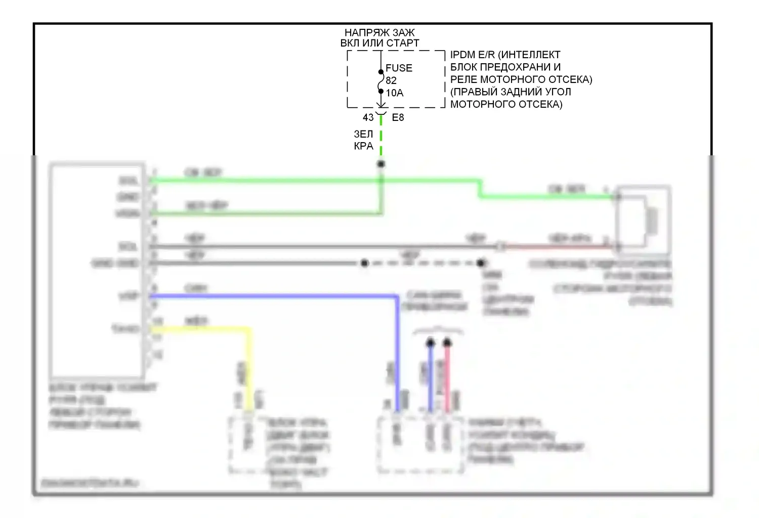350Z Nissan I рестайлинг (2005-2009): Электросхема электроусилителя руля 
