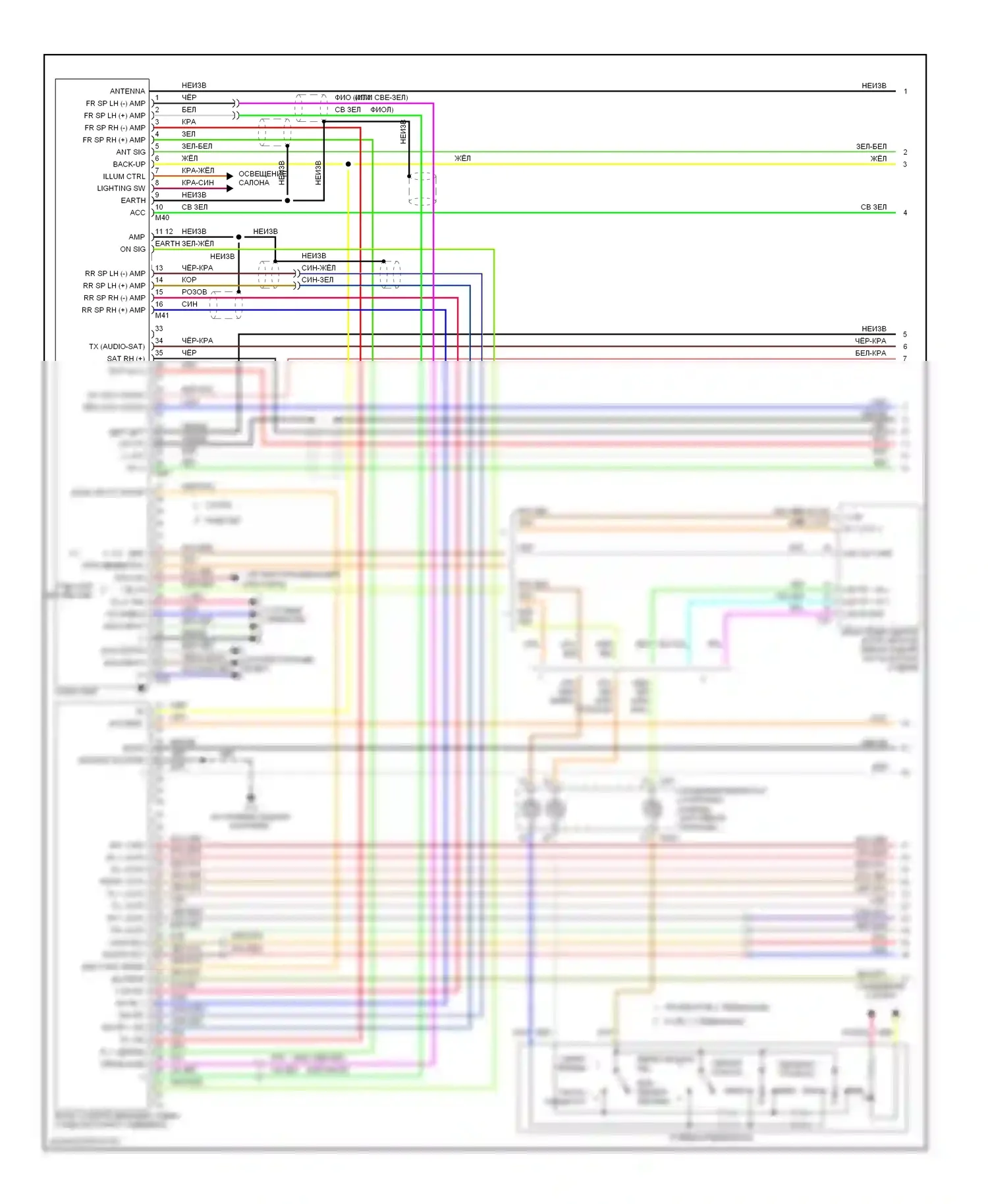 350Z Nissan I рестайлинг (2005-2009): Электросхема магнитолы, bose (1 из 2) 