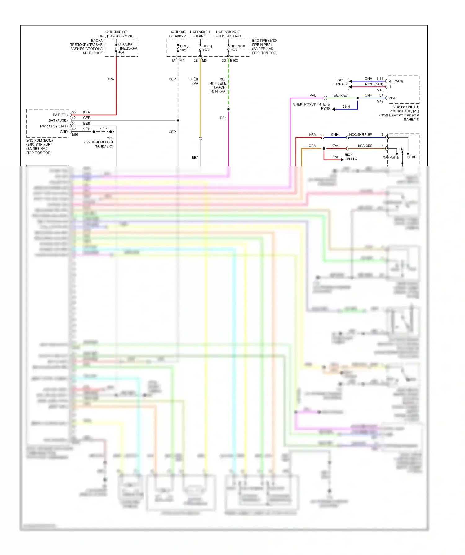 350Z Nissan I рестайлинг (2005-2009): Электросхема сиденья питания для пассажиров, кабриолет 