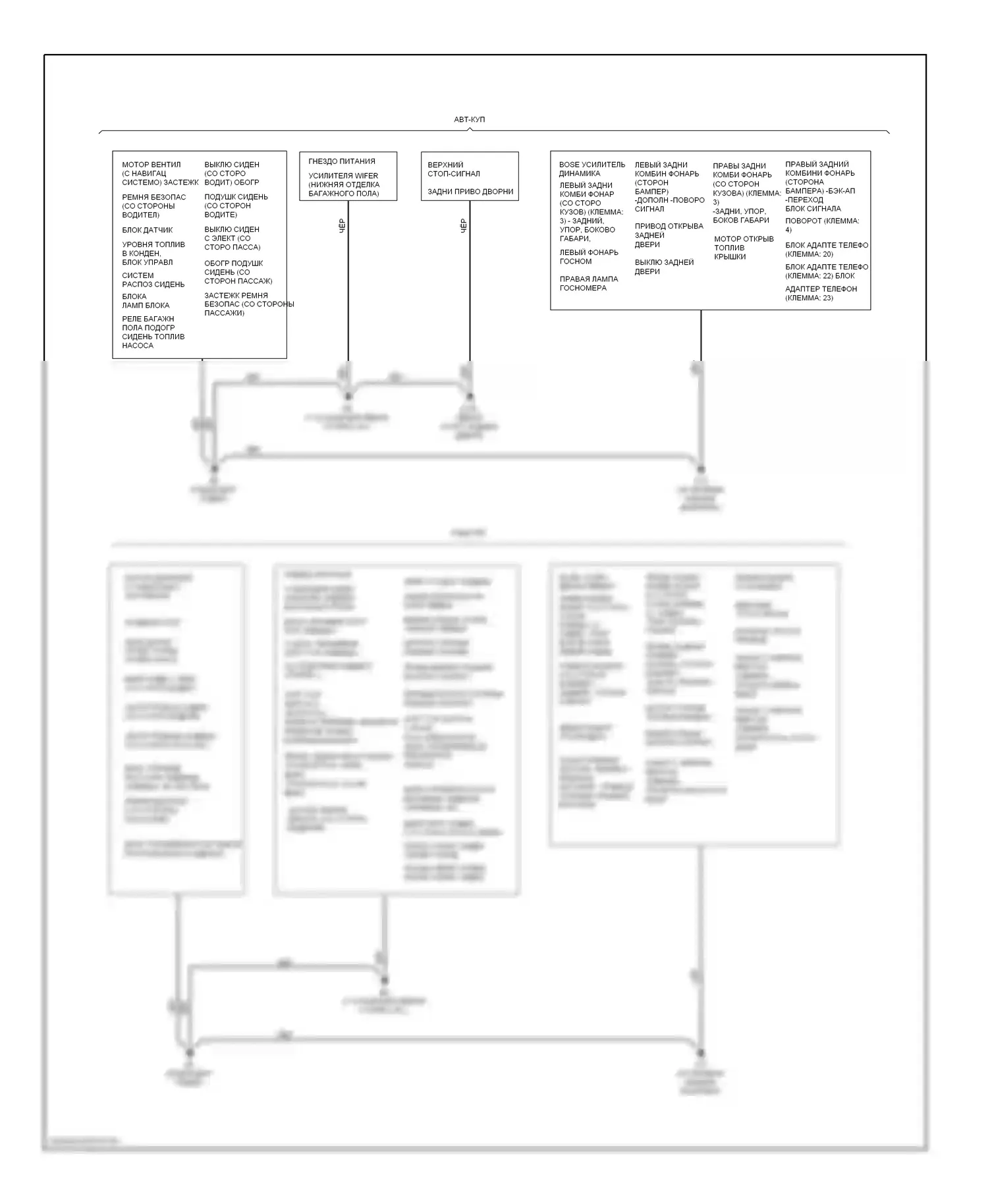 350Z Nissan I рестайлинг (2005-2009): Электросхема разводки массы (2 из 2) 