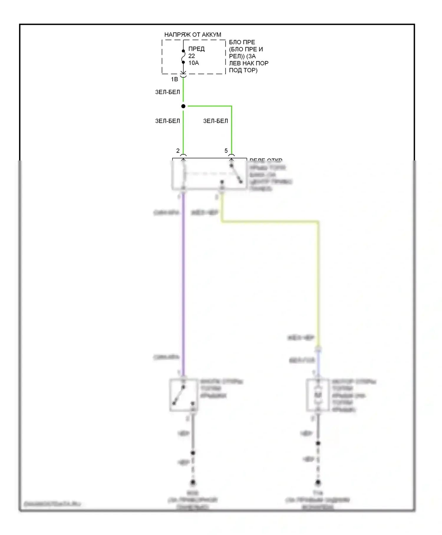 350Z Nissan I (2002-2005): Электросхема открытия лючка топливного бака 