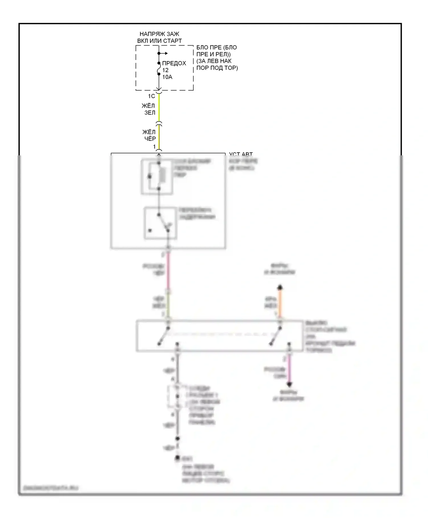 350Z Nissan I (2002-2005): Электросхема блокировки селектора 