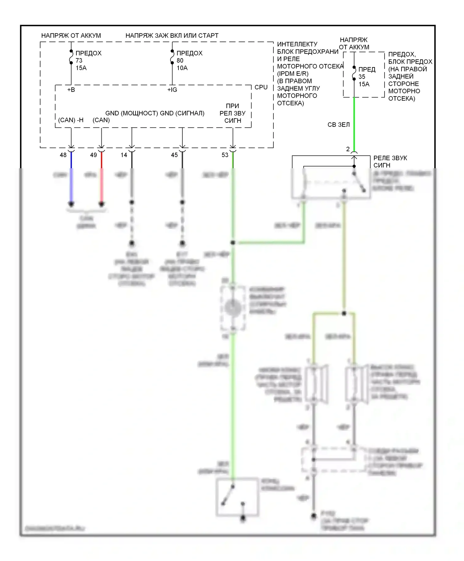 350Z Nissan I (2002-2005): Электросхема клаксона 
