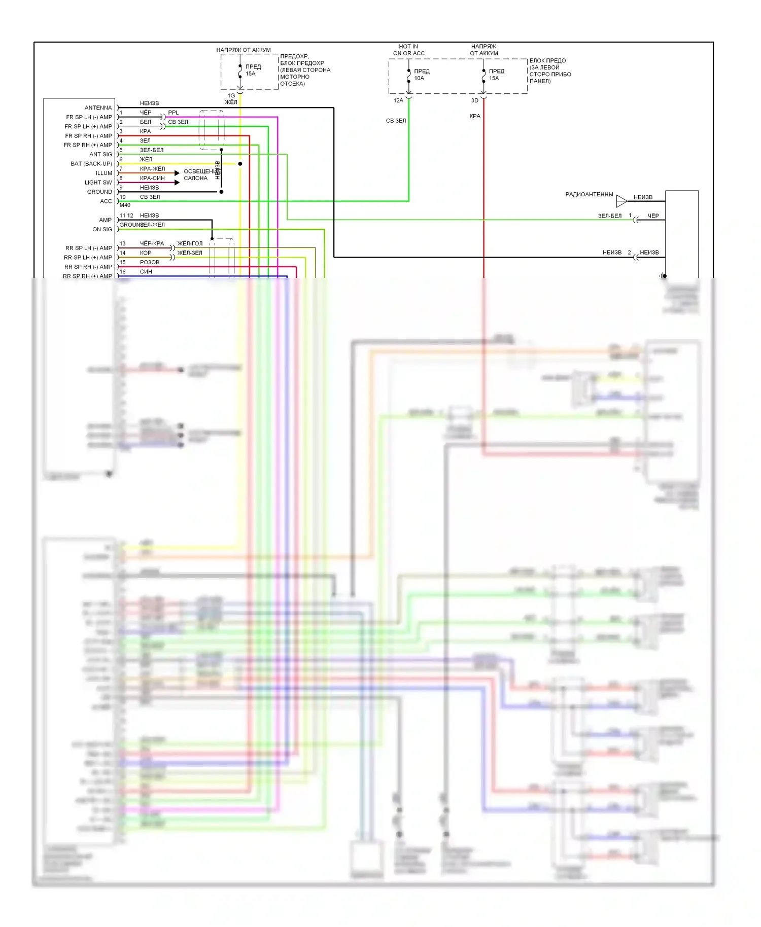 350Z Nissan I (2002-2005): Электросхема магнитолы, bose 