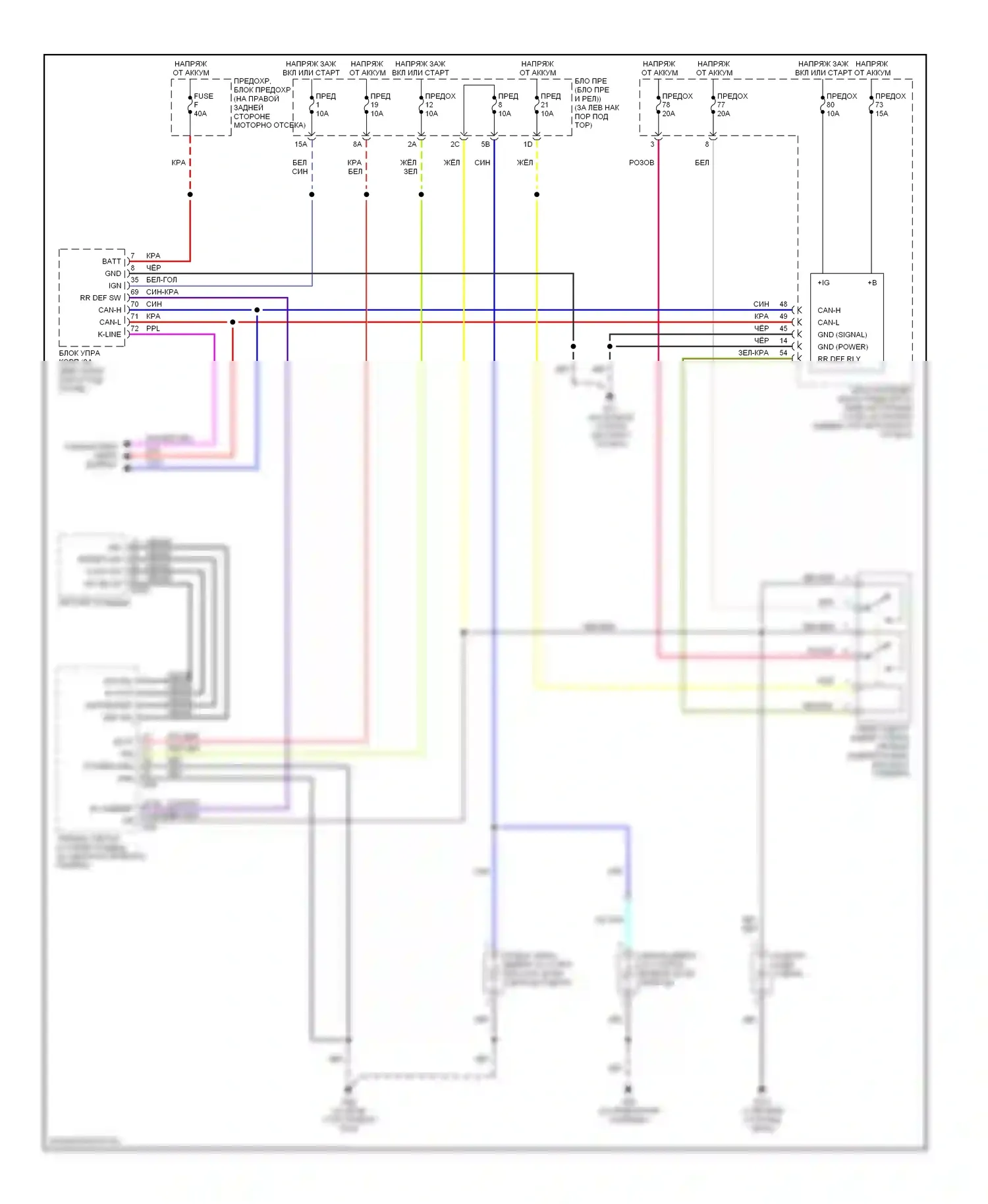 350Z Nissan I (2002-2005): Электросхема подогрева стекол 