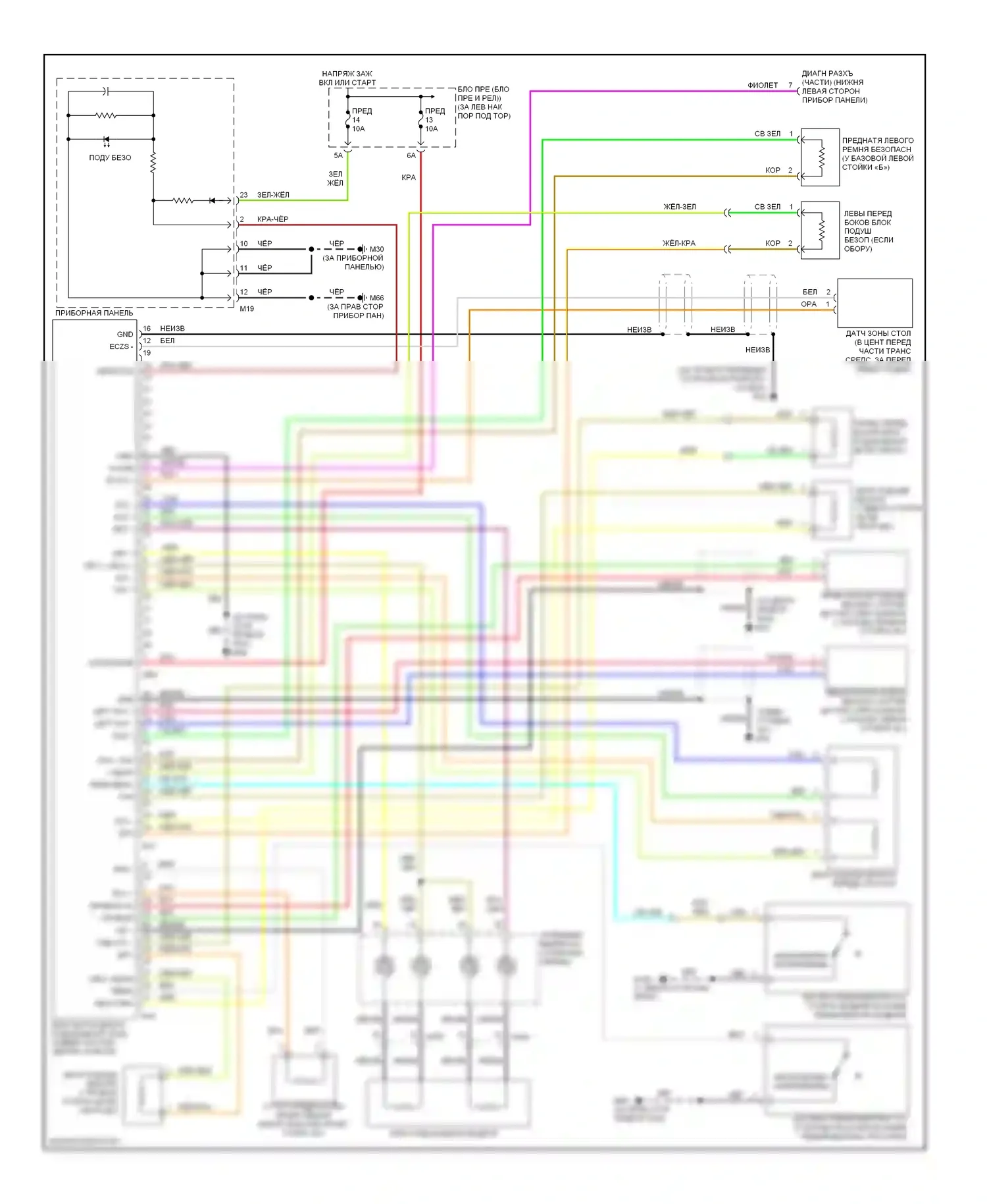 350Z Nissan I (2002-2005): Электросхема подушек безопасности 