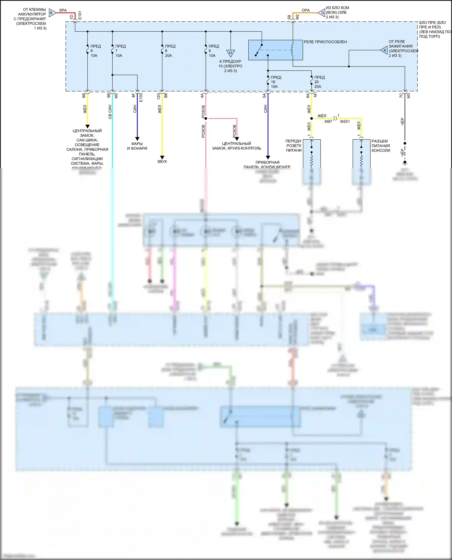 370Z Nissan I рестайлинг (2012-2020): Электросхема блока предохранителей реле (2 из 3) 