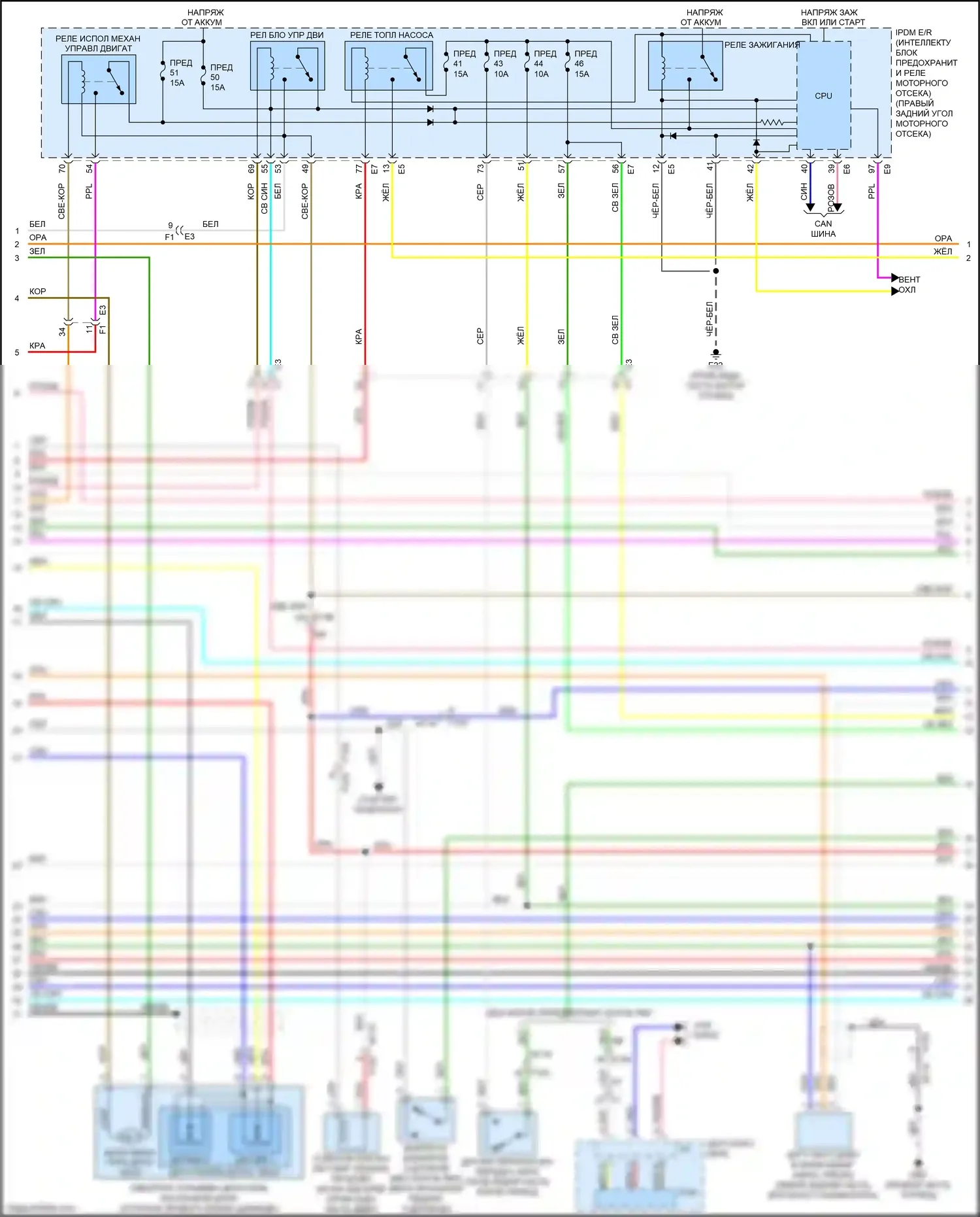 370Z Nissan I рестайлинг (2012-2020): Электросхема двигателя 3.7л (2 из 5) 