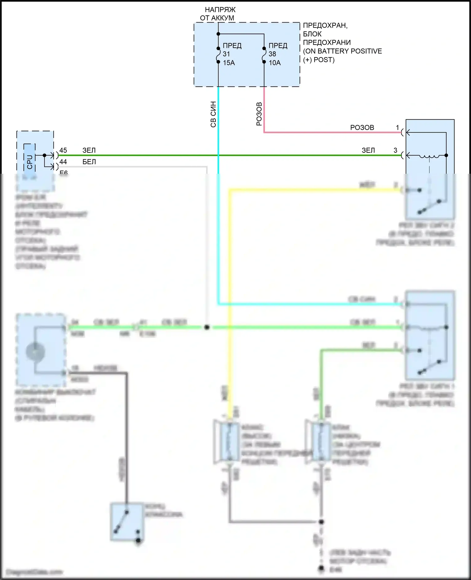 370Z Nissan I рестайлинг (2012-2020): Электросхема клаксона 