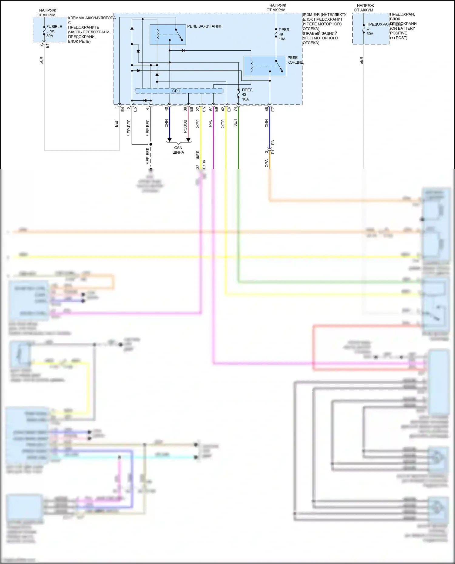 370Z Nissan I рестайлинг (2012-2020): Электросхема климат контроля (2 из 2) 