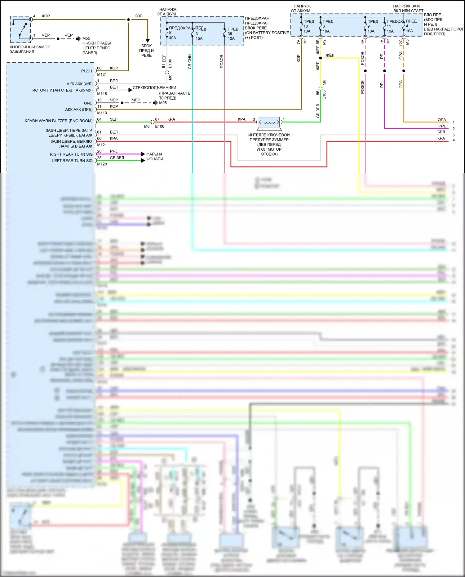 370Z Nissan I рестайлинг (2012-2020): Сигнализации электросхема (1 из 3) 