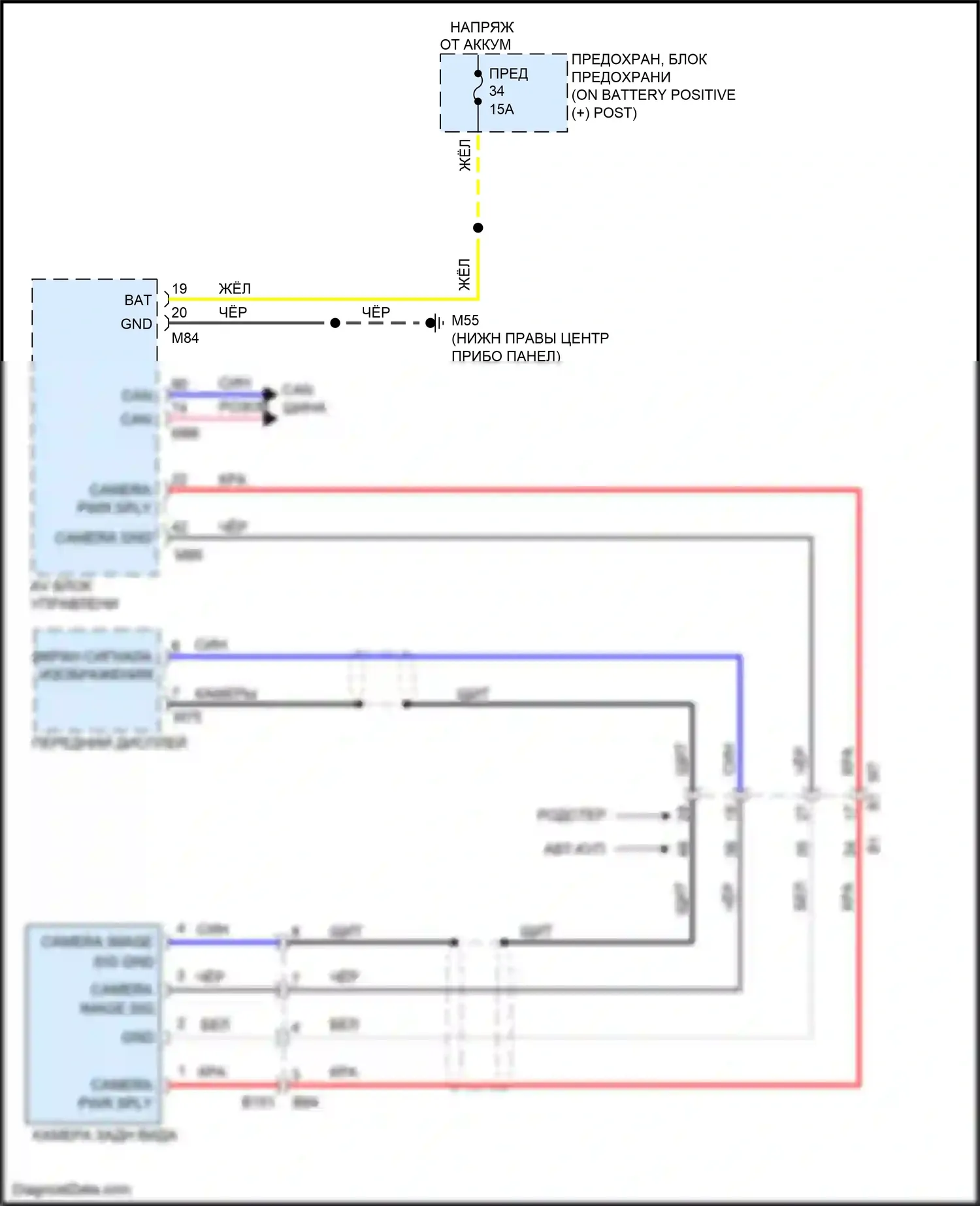 370Z Nissan I рестайлинг (2012-2020): Электросхема камеры заднего вида 