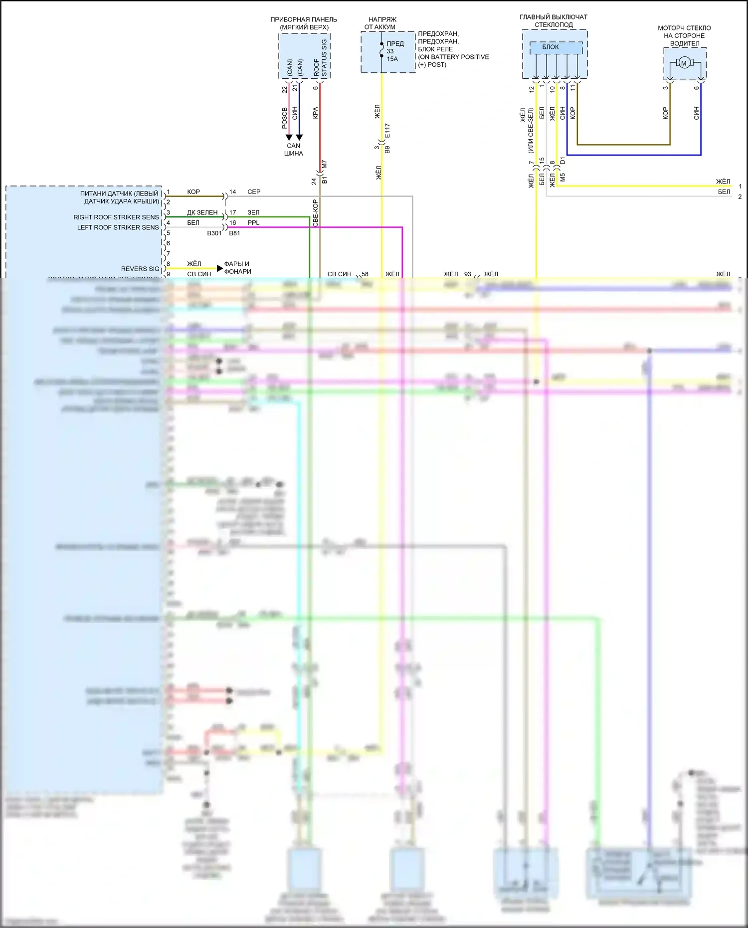 370Z Nissan I рестайлинг (2012-2020): Электросхема складной крыши/люка (1 из 3) 