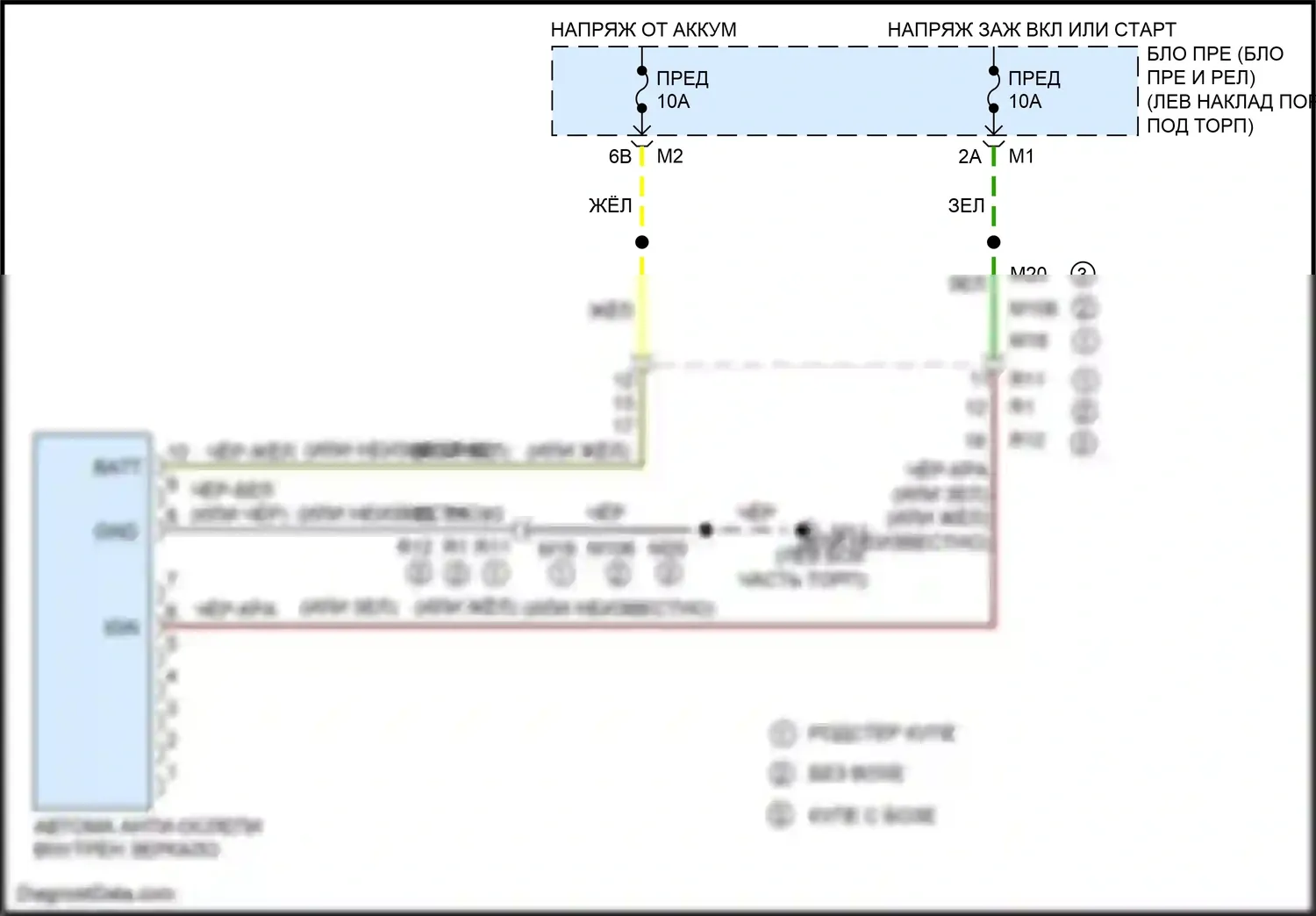 370Z Nissan I рестайлинг (2012-2020): Auto анти-ослепляя внутри зеркальной электросхемы проводки 