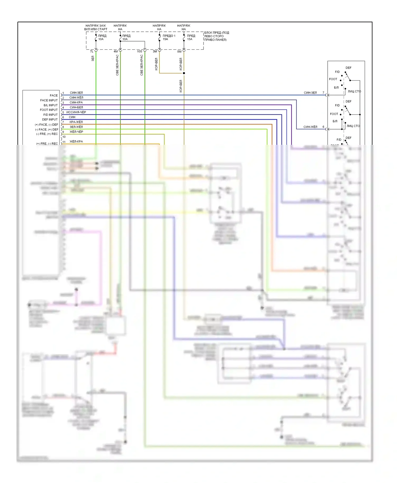 Altima Nissan L30 рестайлинг (1999-2001): Электросхема ручного кондиционера (1 из 2) 