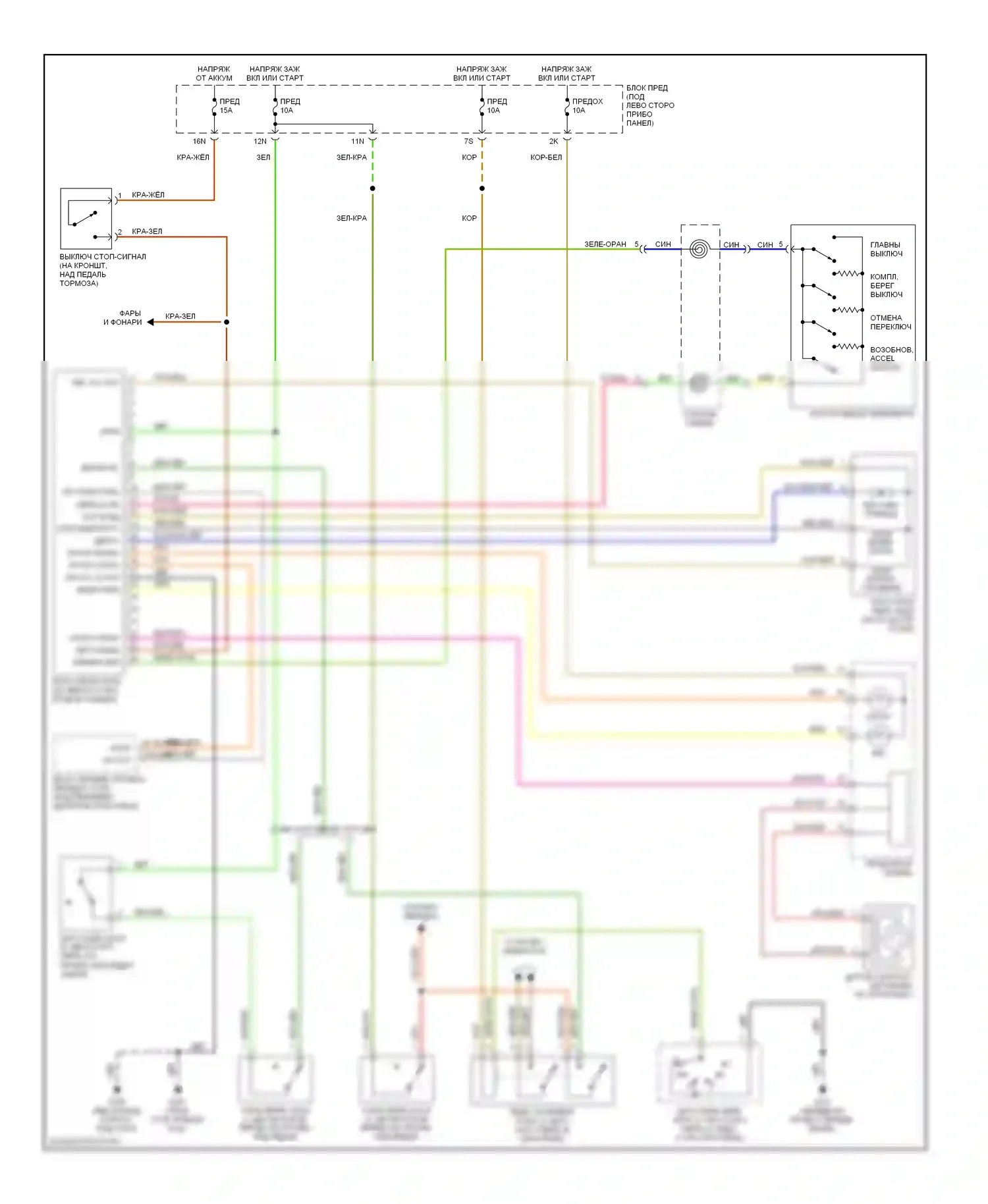 Altima Nissan L30 рестайлинг (1999-2001): Электросхема круиз-контроля 