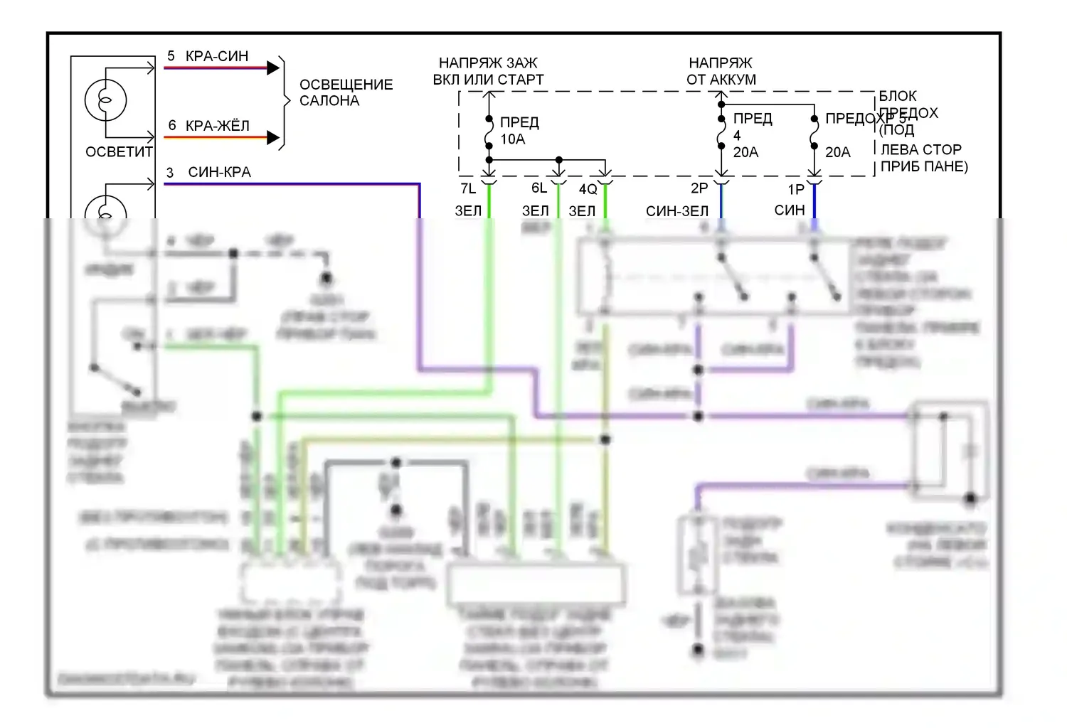 Altima Nissan L30 рестайлинг (1999-2001): Электросхема подогрева 