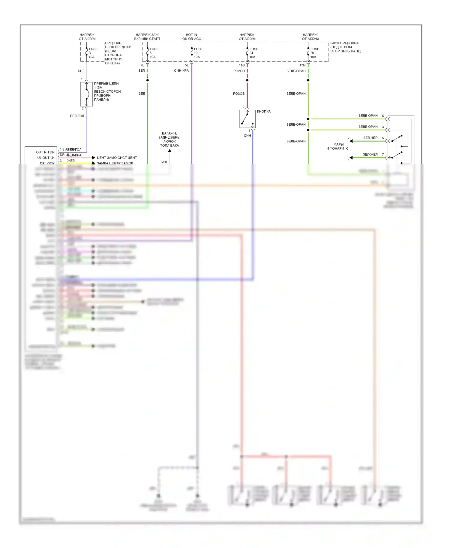 Altima Nissan L30 рестайлинг (1999-2001): Электросхемы компьютера тела, с сигнализацией 