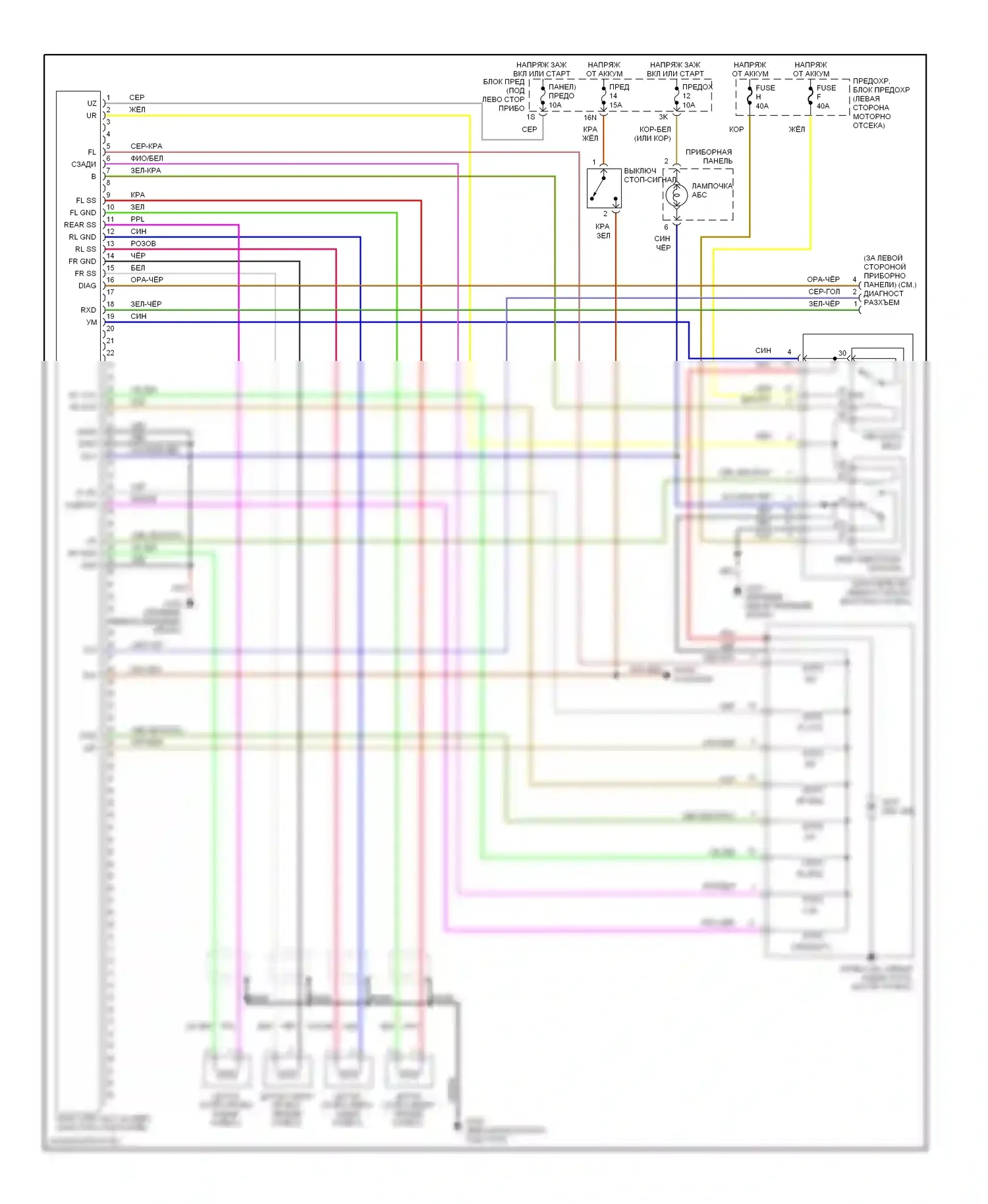 Altima Nissan L30 (1997-1999): Электросхемы антиблокировочной системы abs 