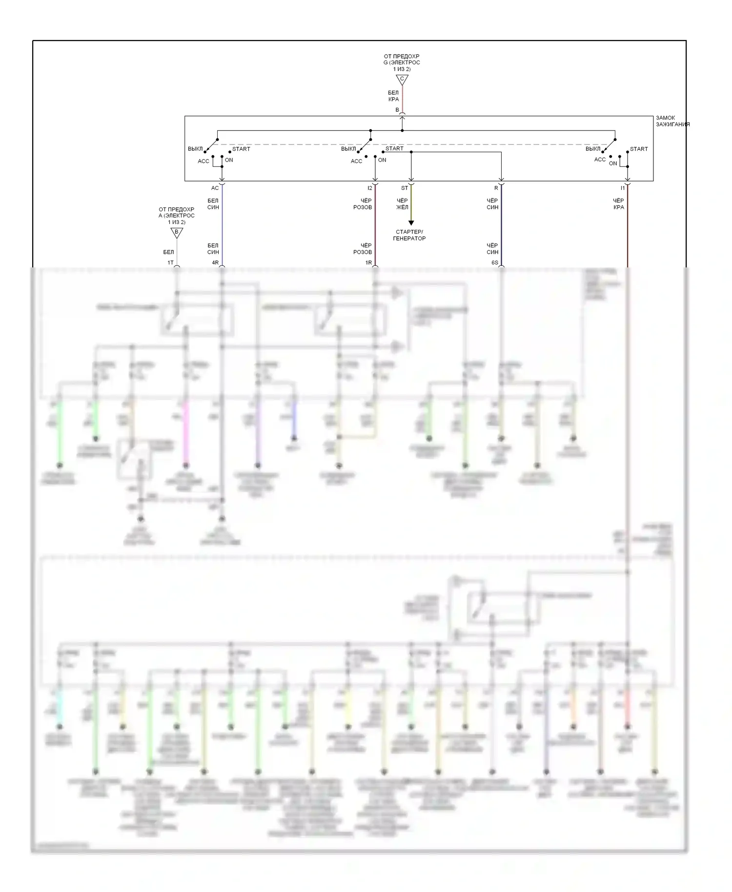 Altima Nissan L30 (1997-1999): Электросхема блока предохранителей реле (2 из 2) 