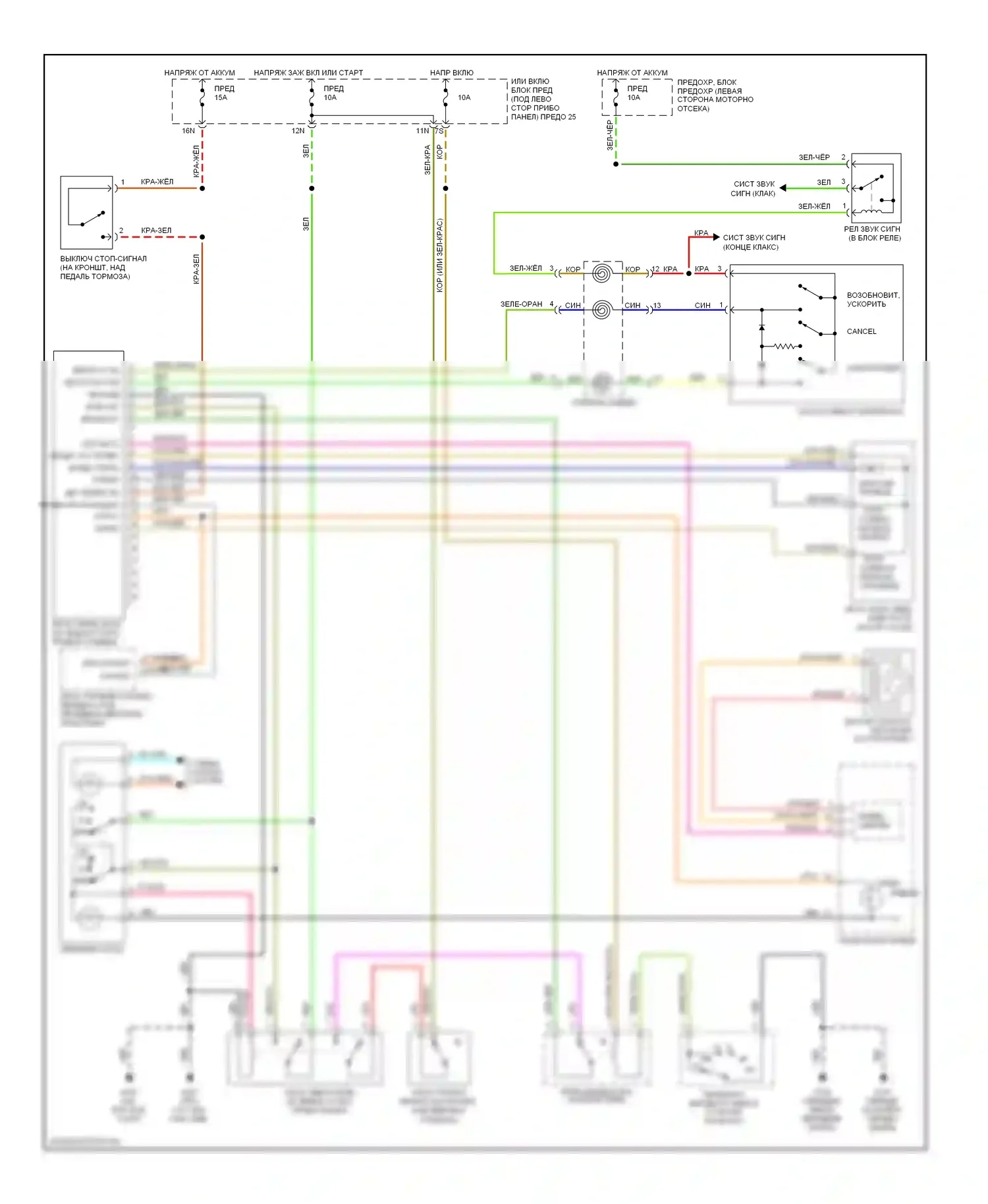 Altima Nissan L30 (1997-1999): Электросхема круиз-контроля, автоматическая коробка передач 