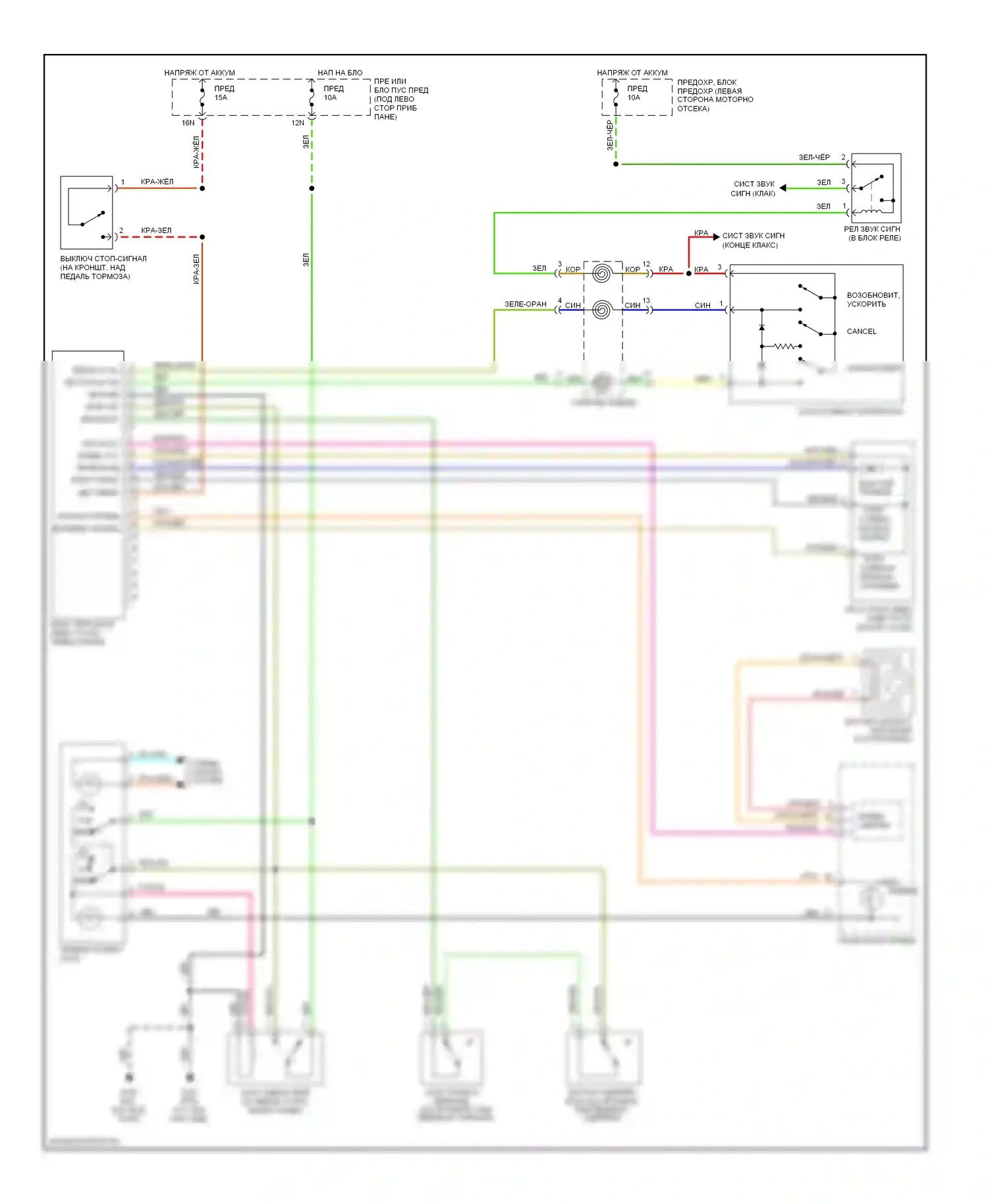 Altima Nissan L30 (1997-1999): Электросхема круиз-контроля, механическая коробка передач 