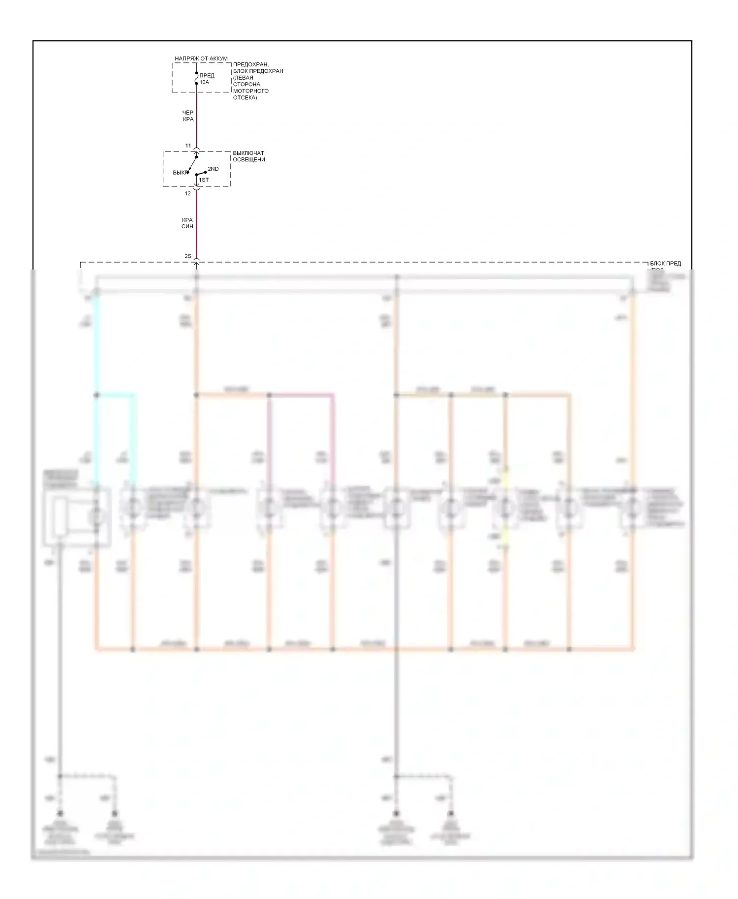 Altima Nissan L30 (1997-1999): Электросхема подсветки приборной панели 