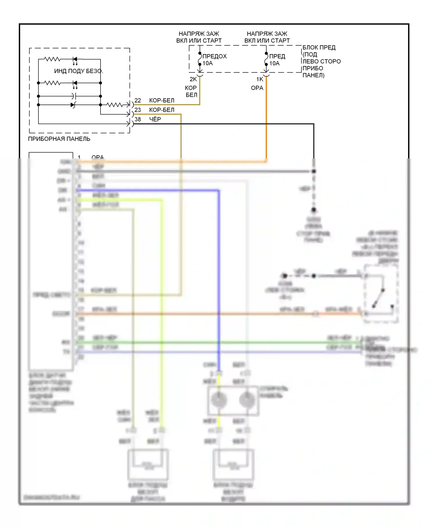 Altima Nissan L30 (1997-1999): Электросхема подушек безопасности 
