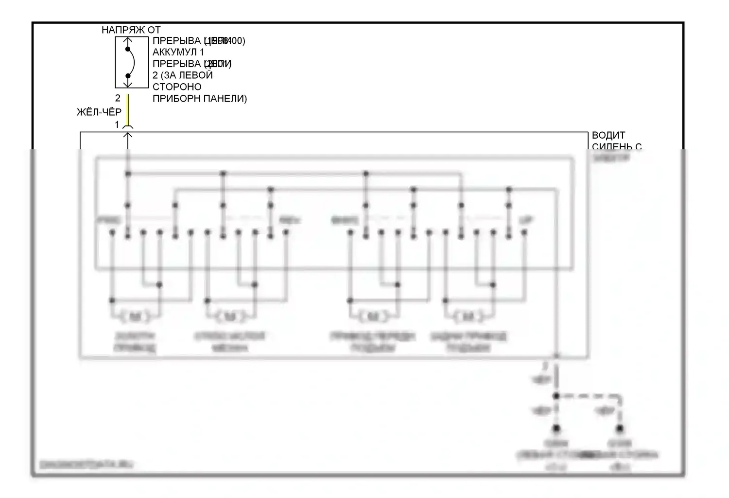 Altima Nissan L30 (1997-1999): Электросхема сиденья водителя 