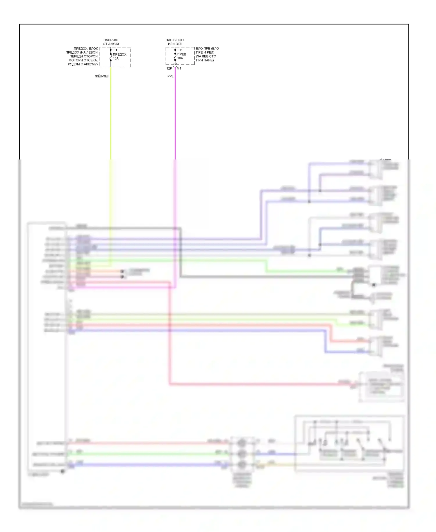 Altima Nissan L31 рестайлинг (2004-2006): Электросхема магнитолы средней линии 