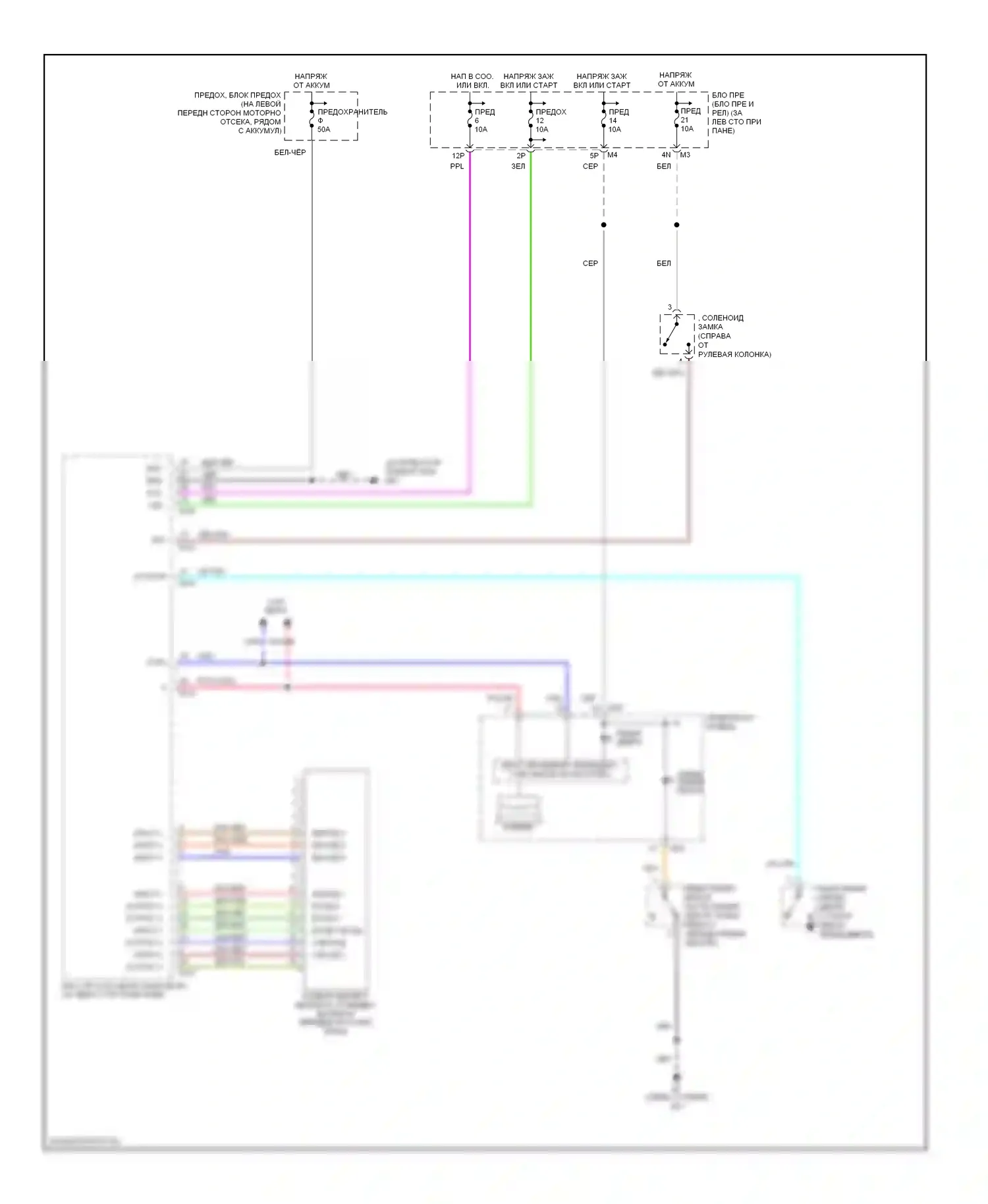 Altima Nissan L31 рестайлинг (2004-2006): Электросхема помощников водителя 