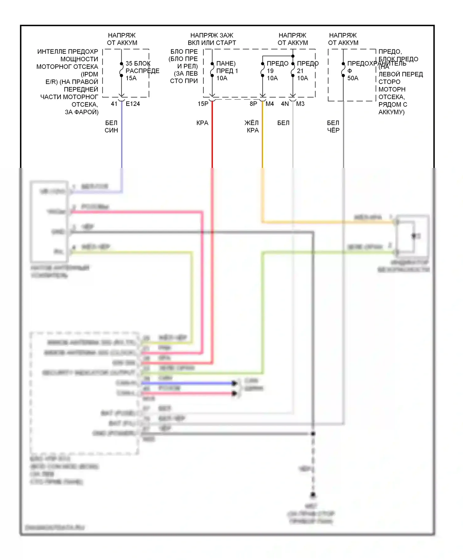 Altima Nissan L31 рестайлинг (2004-2006): Электросхема иммобилайзера 