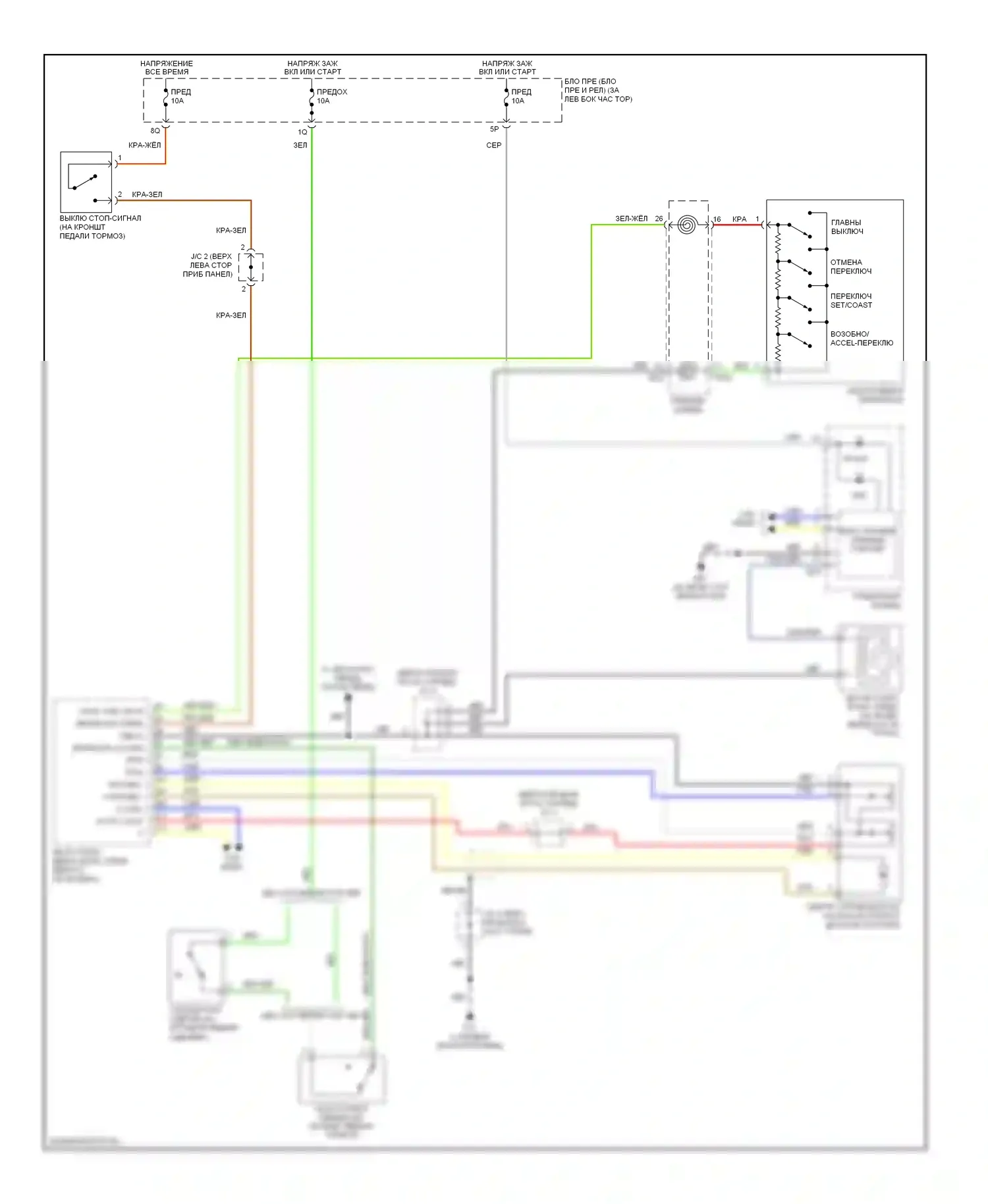 Altima Nissan L31 (2001-2004): 3.5l, электросхема круиз-контроля 