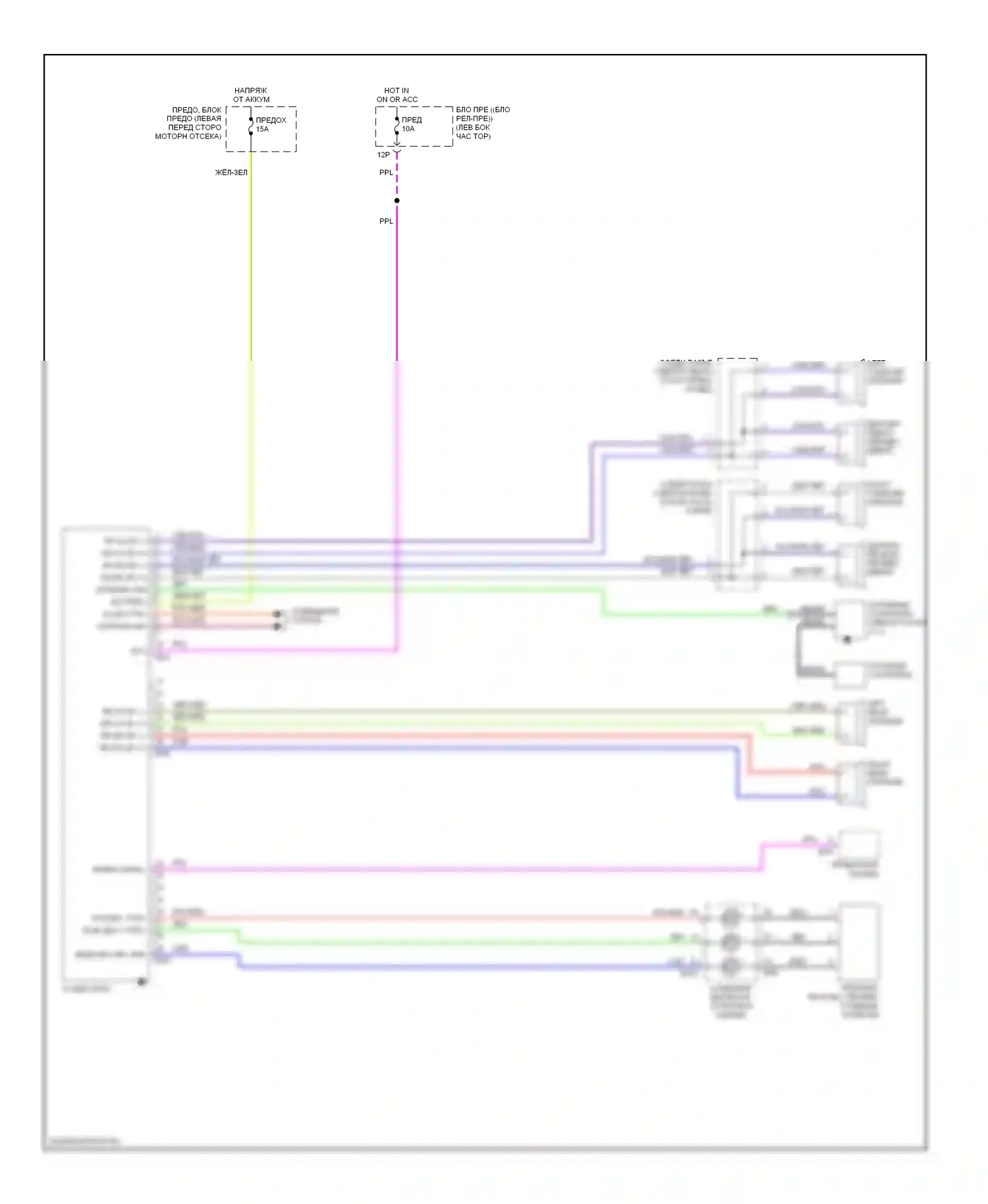 Altima Nissan L31 (2001-2004): Электросхемы радиосвязи, средняя линия 