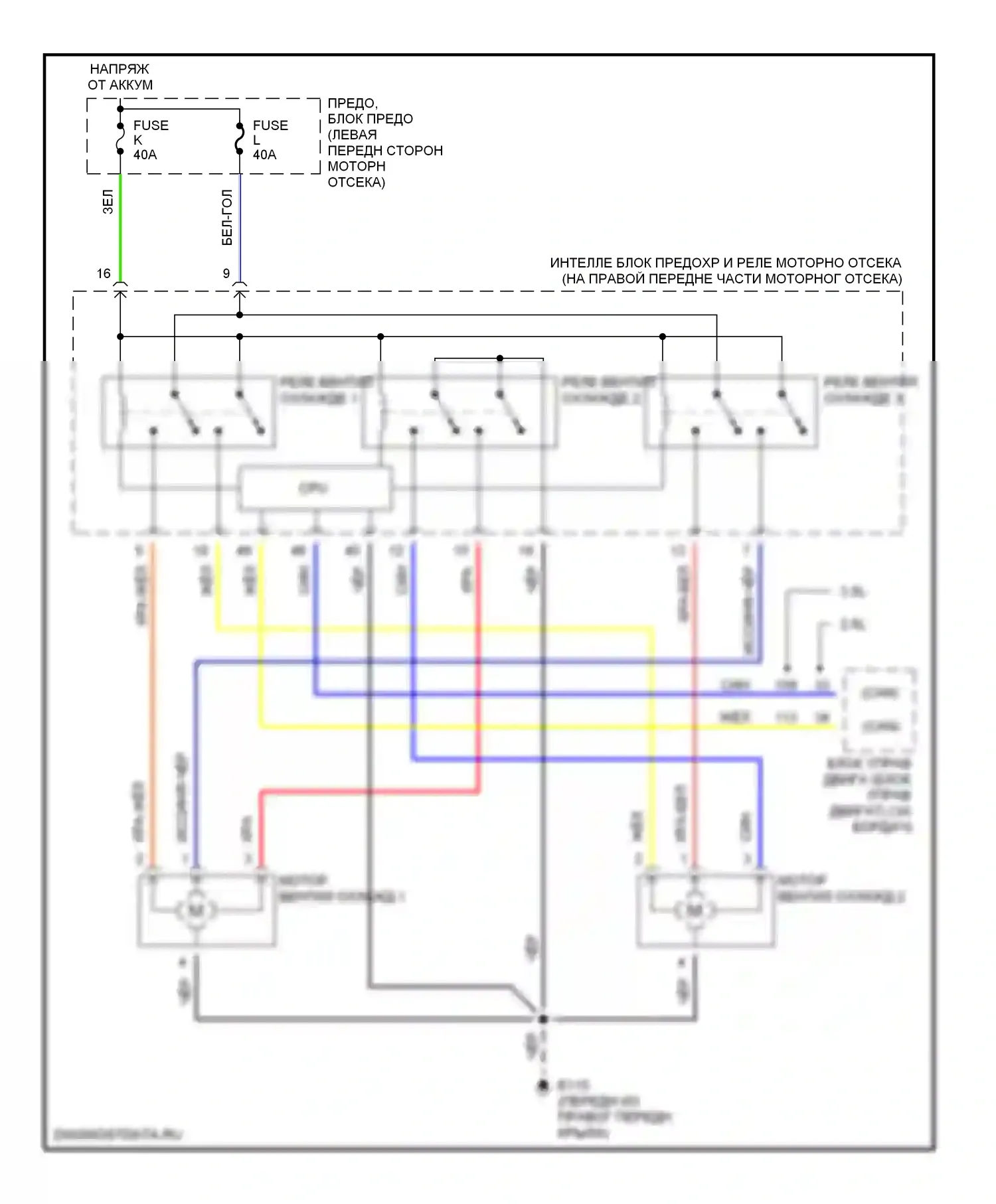 Altima Nissan L31 (2001-2004): Электросхема вентилятора охлаждения 