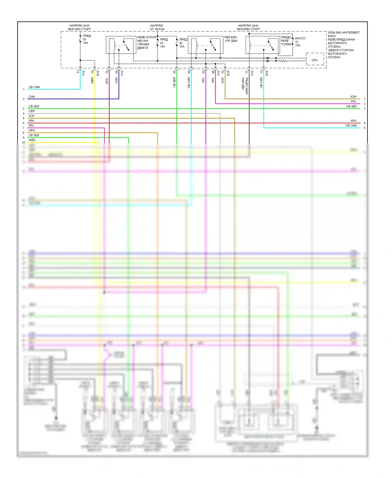 Altima Nissan L32 рестайлинг (2009-2013): Электросхема двигатель 2.5л гибрид, управление двигателем электросхема (2 из 4) 