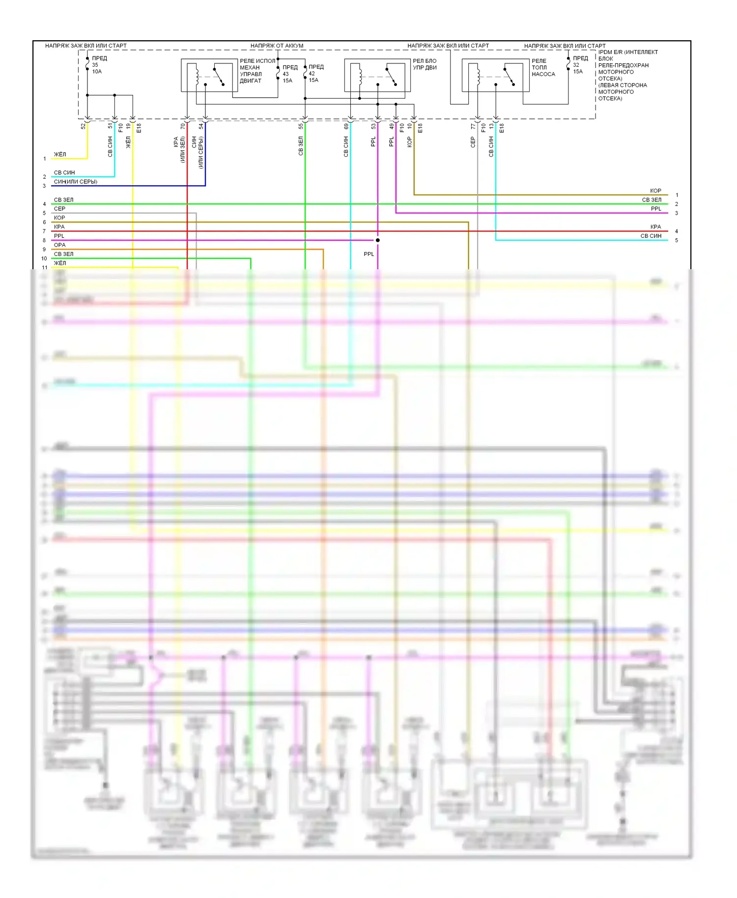 Altima Nissan L32 рестайлинг (2009-2013): Электросхема двигателя 2.5l, калифорния (2 из 4) 