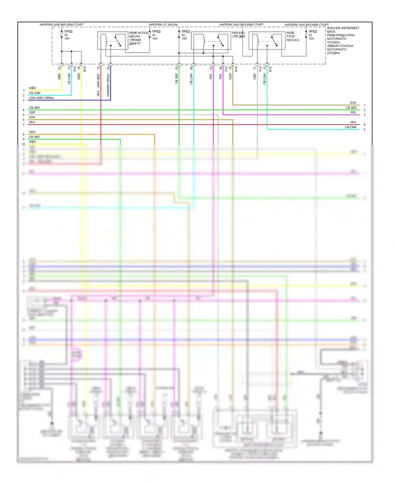 Altima Nissan L32 рестайлинг (2009-2013): Электросхема двигателя 2.5l, кроме калифорнии (2 из 4) 