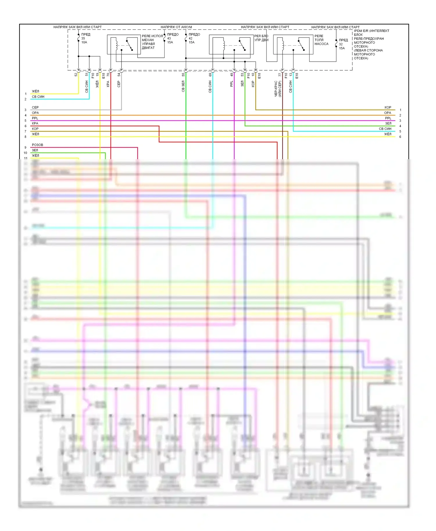 Altima Nissan L32 рестайлинг (2009-2013): Электросхема двигателя 3.5l (2 из 4) 