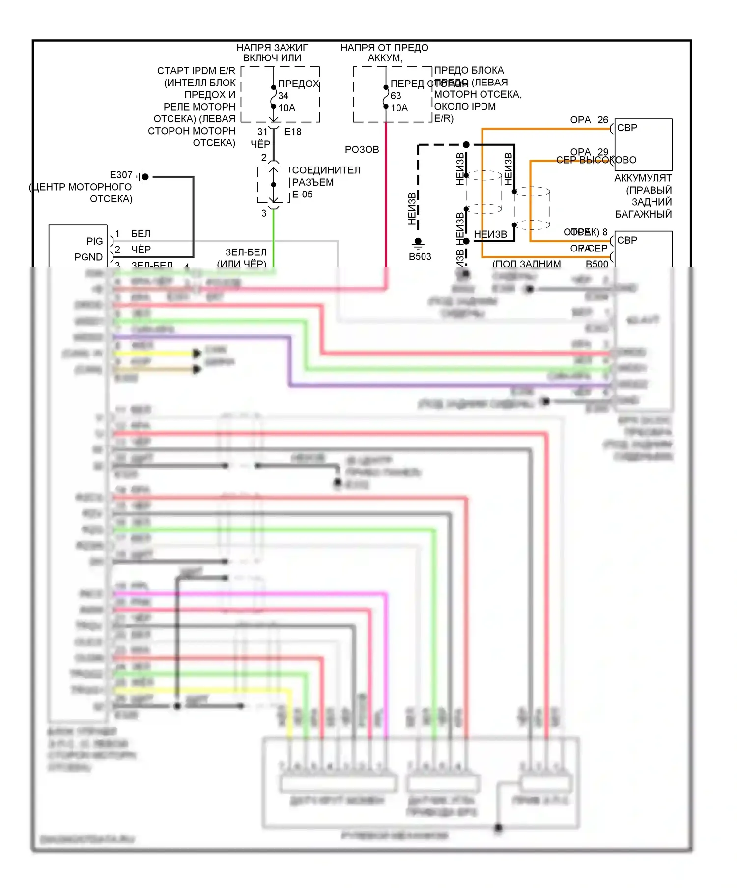 Altima Nissan L32 рестайлинг (2009-2013): Электросхема электроусилителя руля, гибрид 